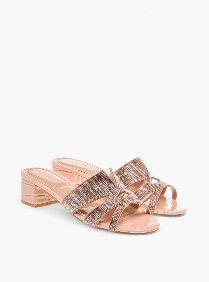 Celeste Women's Embellished Slip-On Sandals with Block Heels-women-shoes-sandals-heeled-image-1