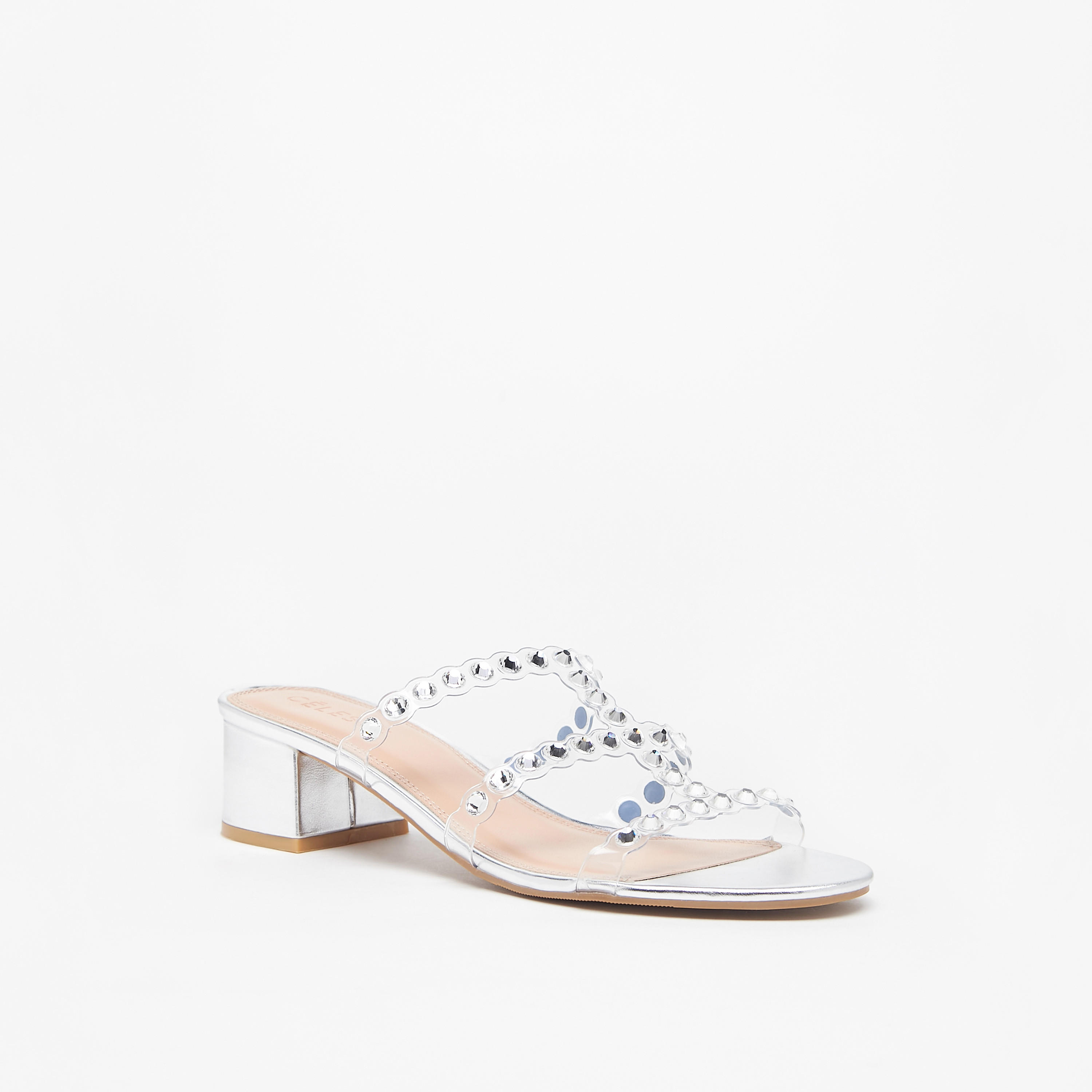 Celeste Women's Embellished Slip-On Sandals with Block Heels-women-shoes-sandals-heeled-image-1