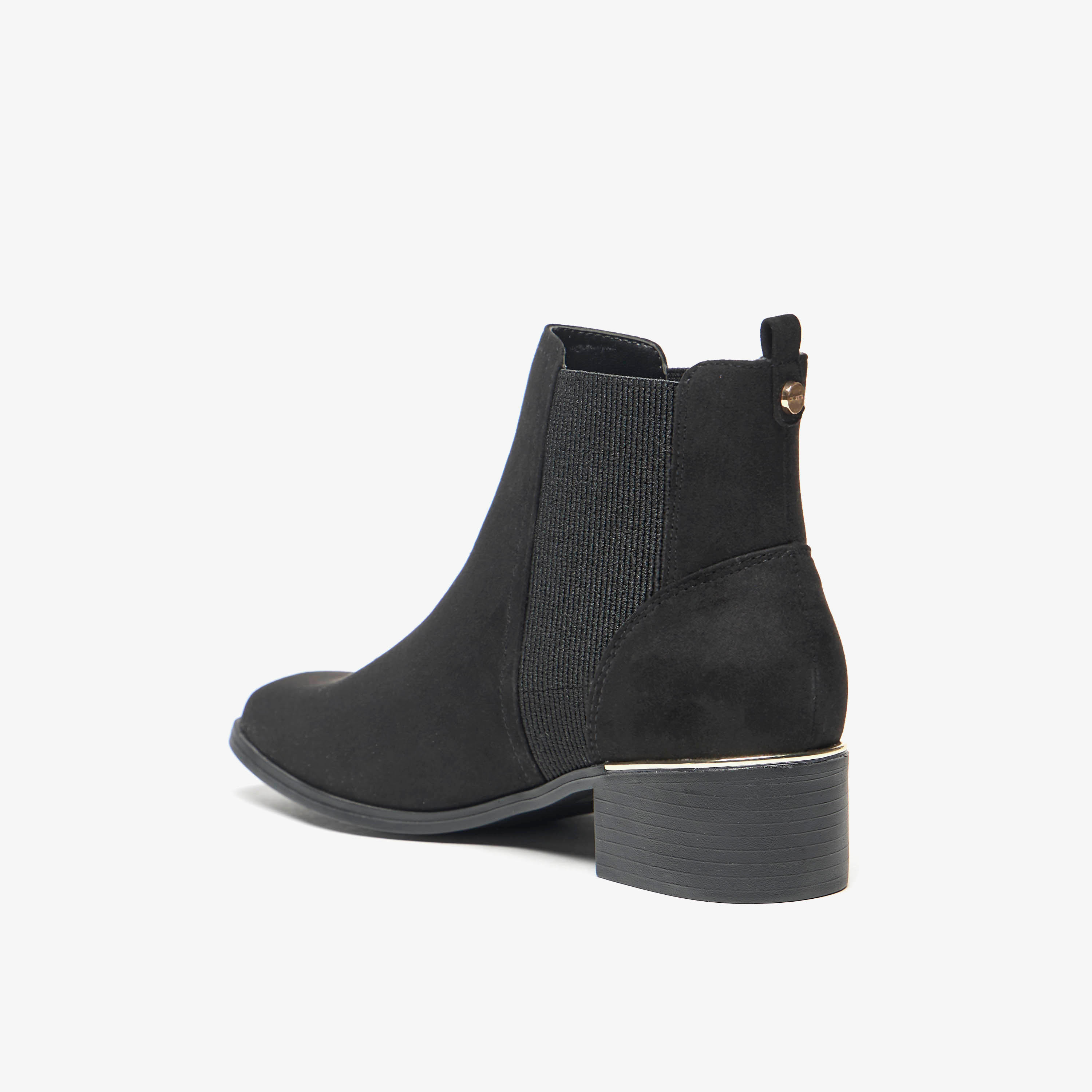 Celeste Women's Solid Slip-On Ankle Boots with Gusset and Block Heels-women-shoes-boots-image-2