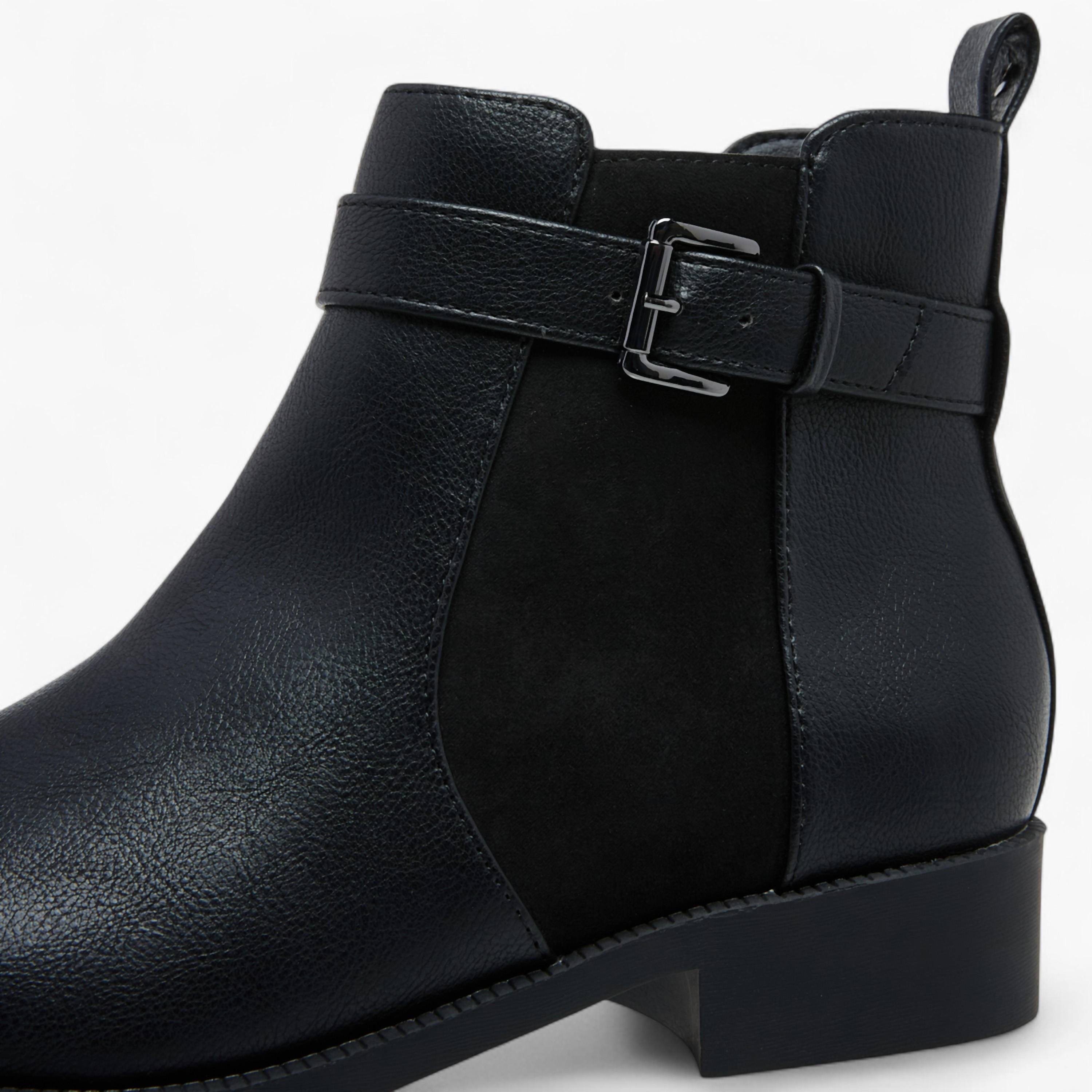 Flora Bella Panelled Ankle Boots with Zip Closure-women-shoes-boots-image-4