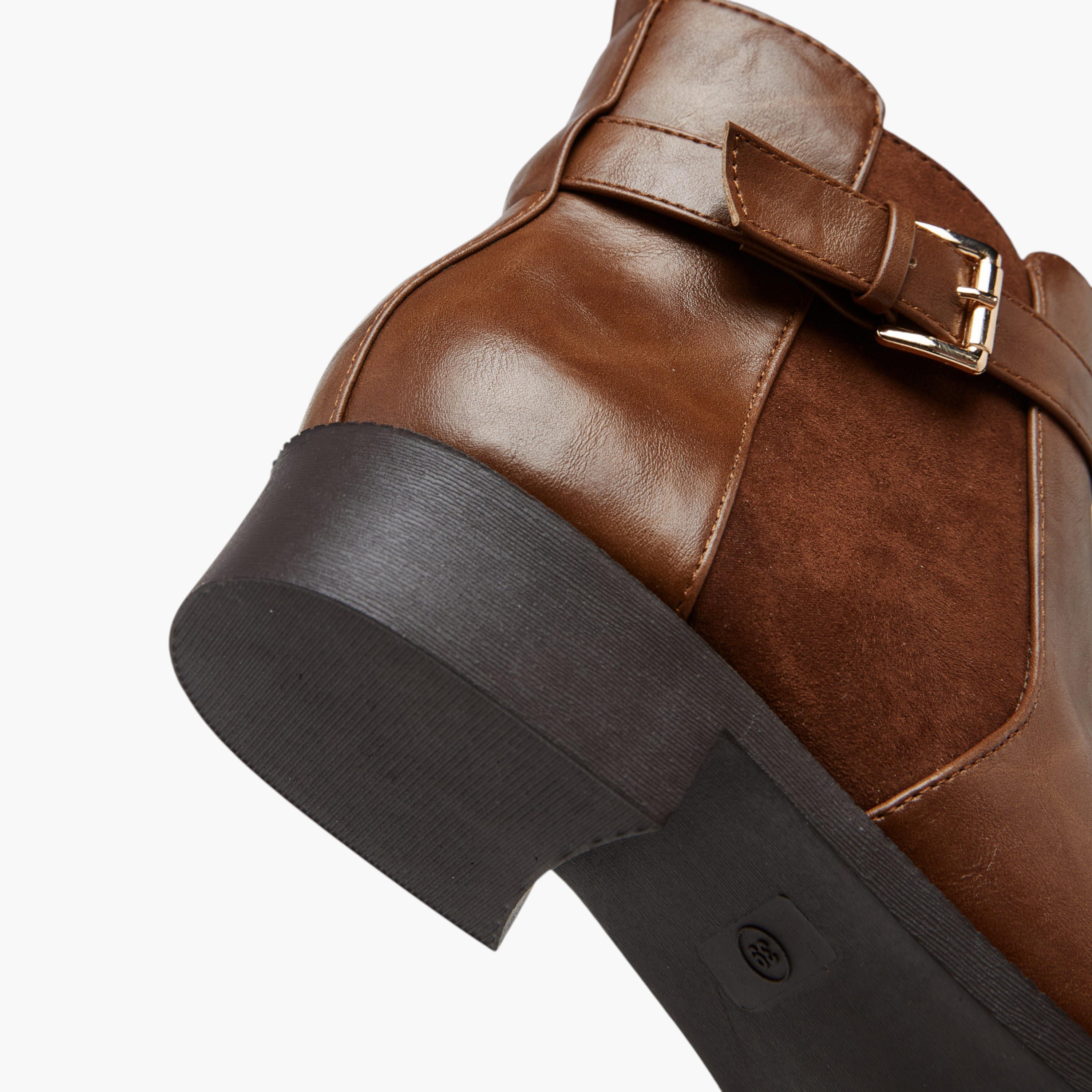 Flora Bella Panelled Ankle Boots with Zip Closure-women-shoes-boots-image-6