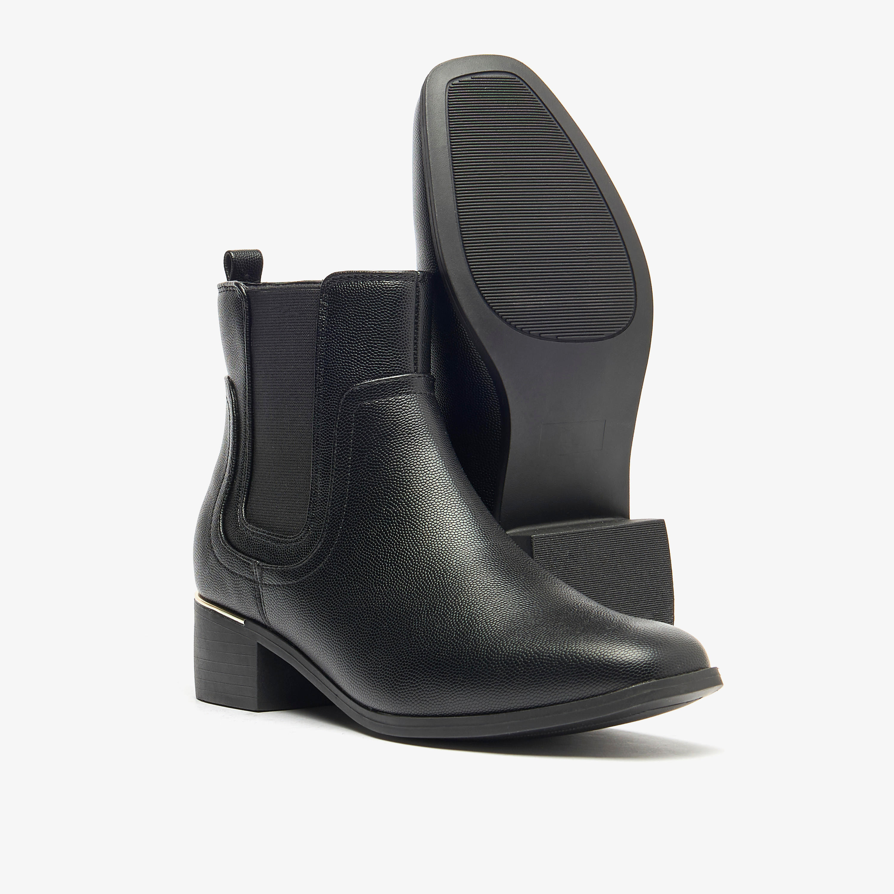 Flora Bella Textured Slip-On Ankle Boots with Block Heels-women-shoes-boots-image-4