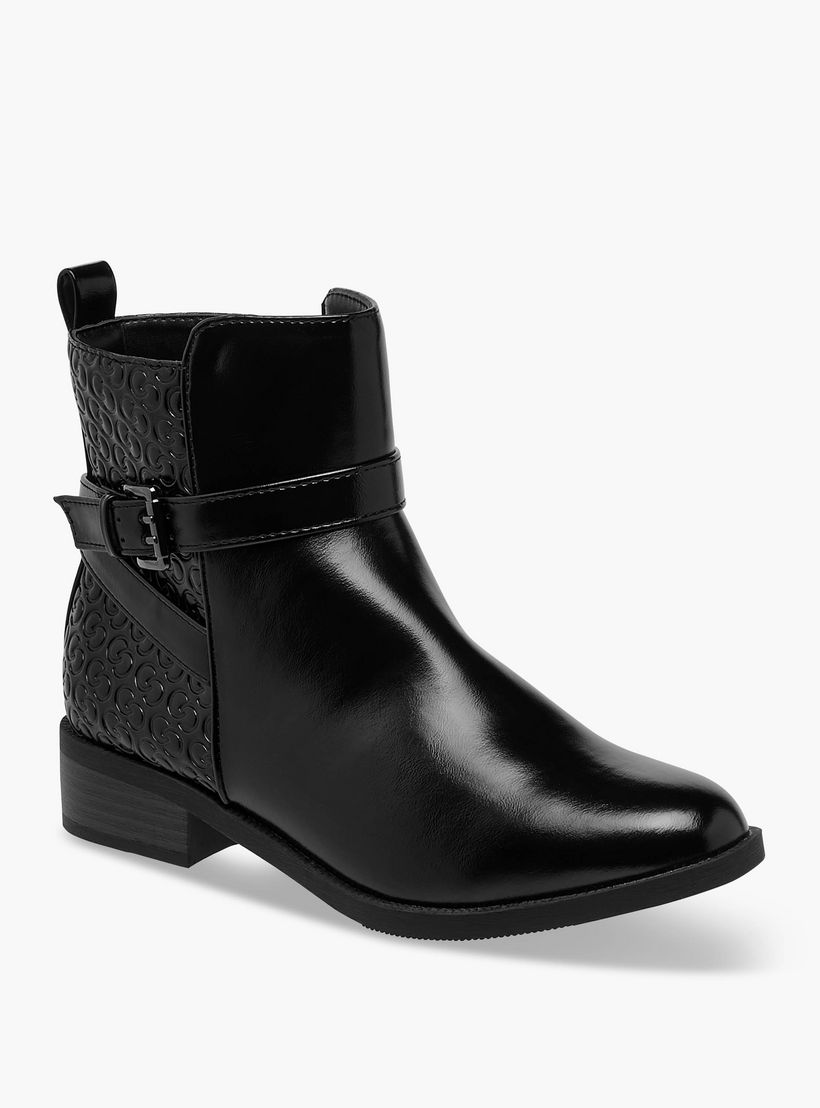 Celeste Women's Panelled Ankle Boots with Block Heels and Zip Closure-women-shoes-boots-image-3