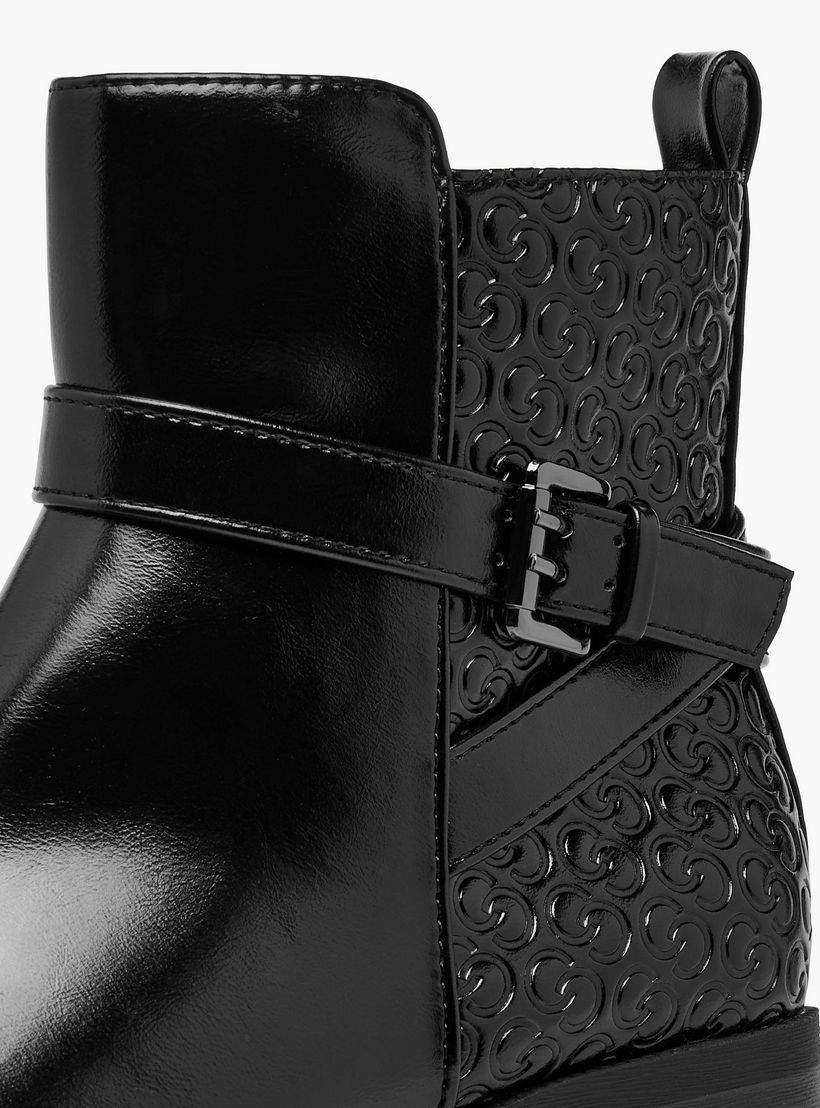Celeste Women's Panelled Ankle Boots with Block Heels and Zip Closure-women-shoes-boots-image-5