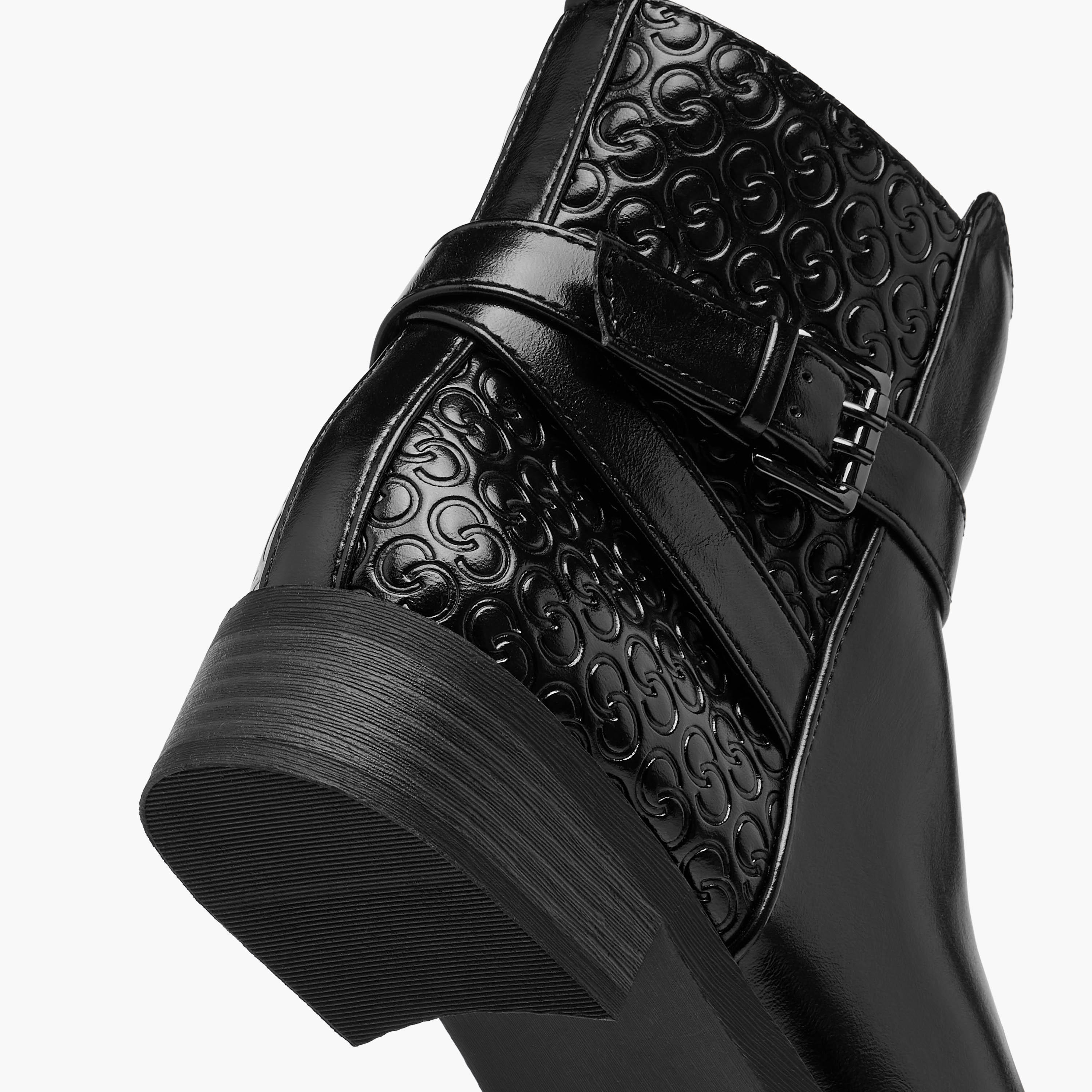Celeste Women's Panelled Ankle Boots with Block Heels and Zip Closure-women-shoes-boots-image-6