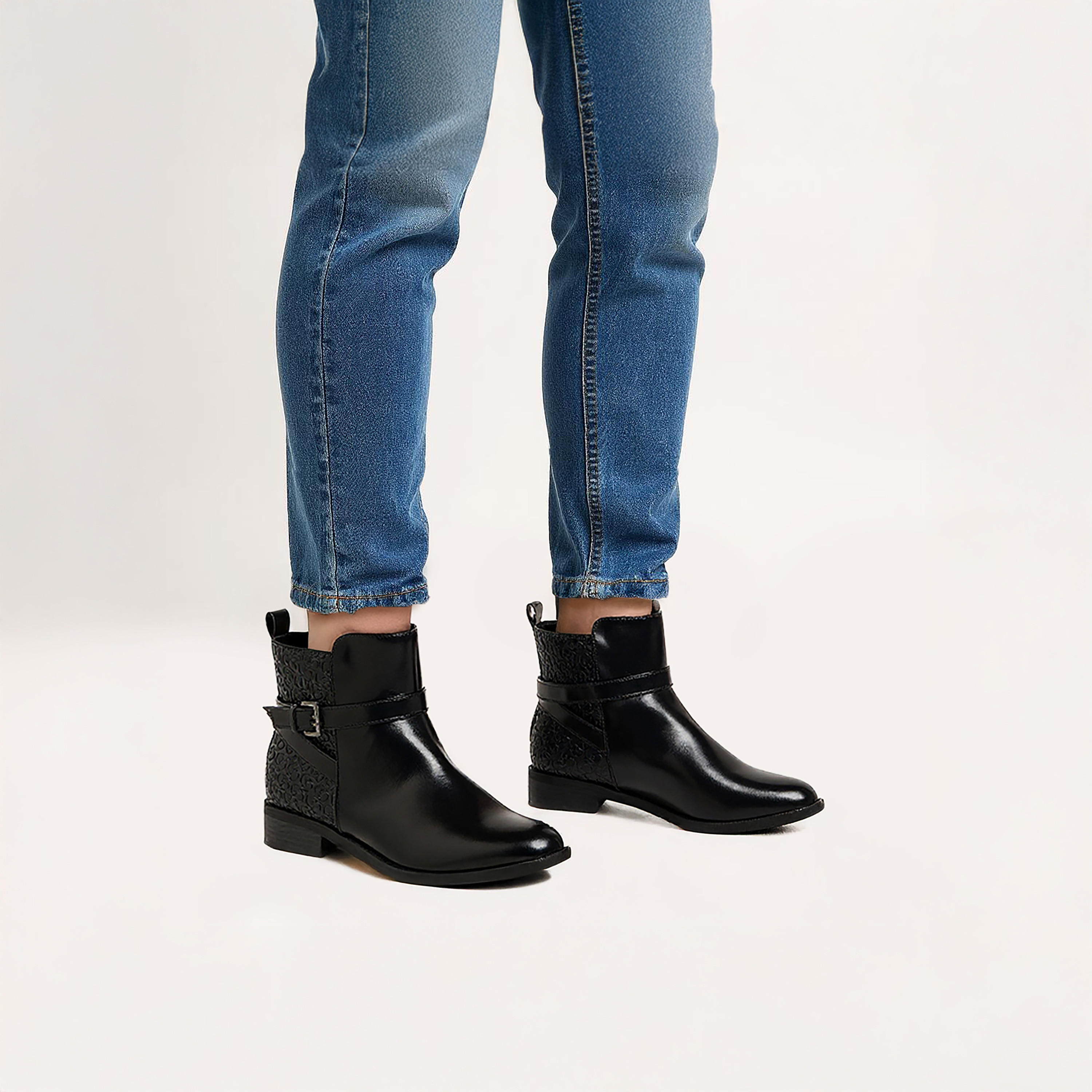 Celeste Women's Panelled Ankle Boots with Block Heels and Zip Closure-women-shoes-boots-image-2