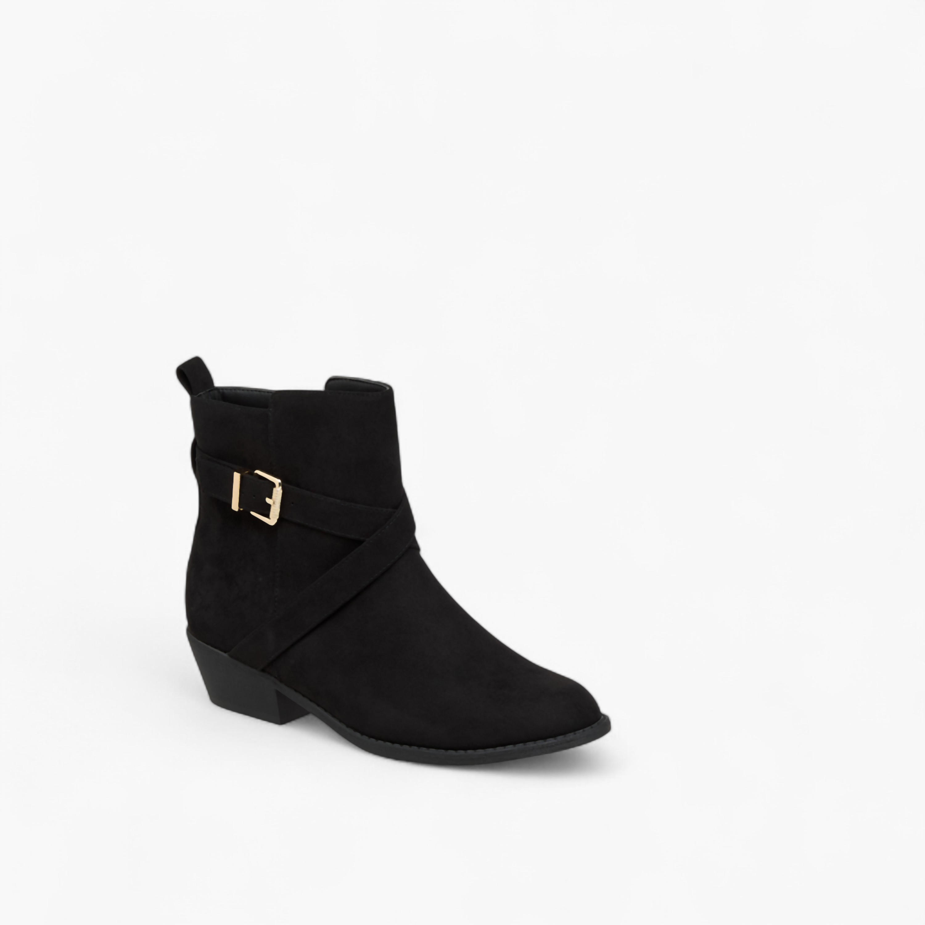Flora Bella Solid Ankle Boots with Zip Closure-women-shoes-boots-image-2