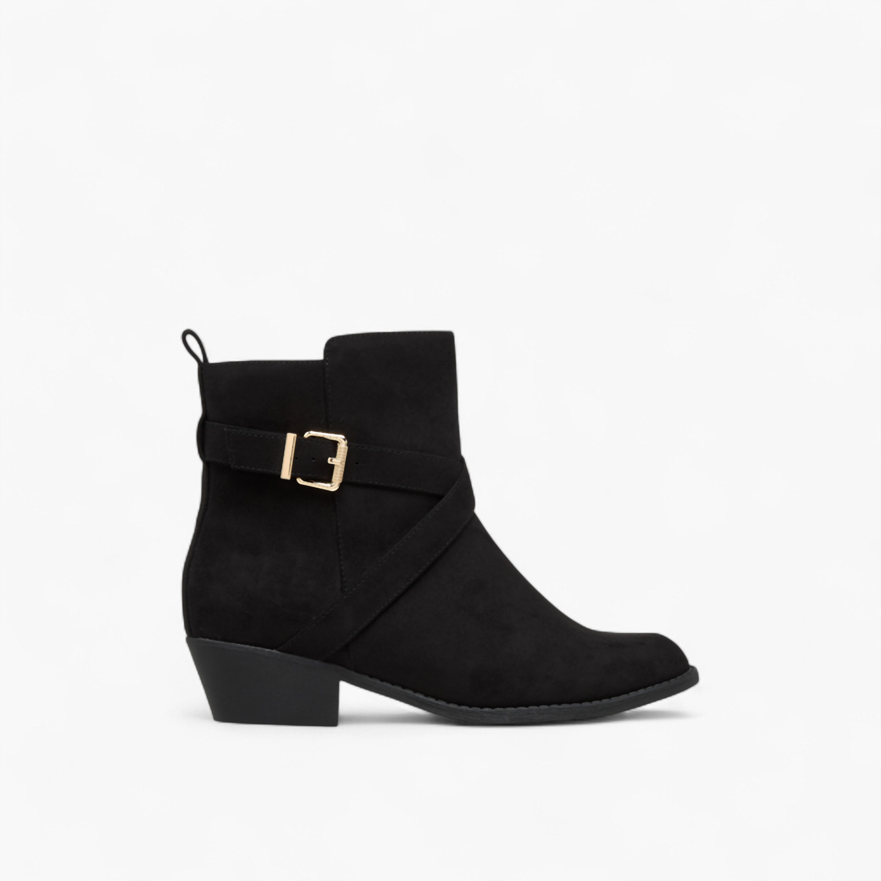 Flora Bella Solid Ankle Boots with Zip Closure-women-shoes-boots-image-3