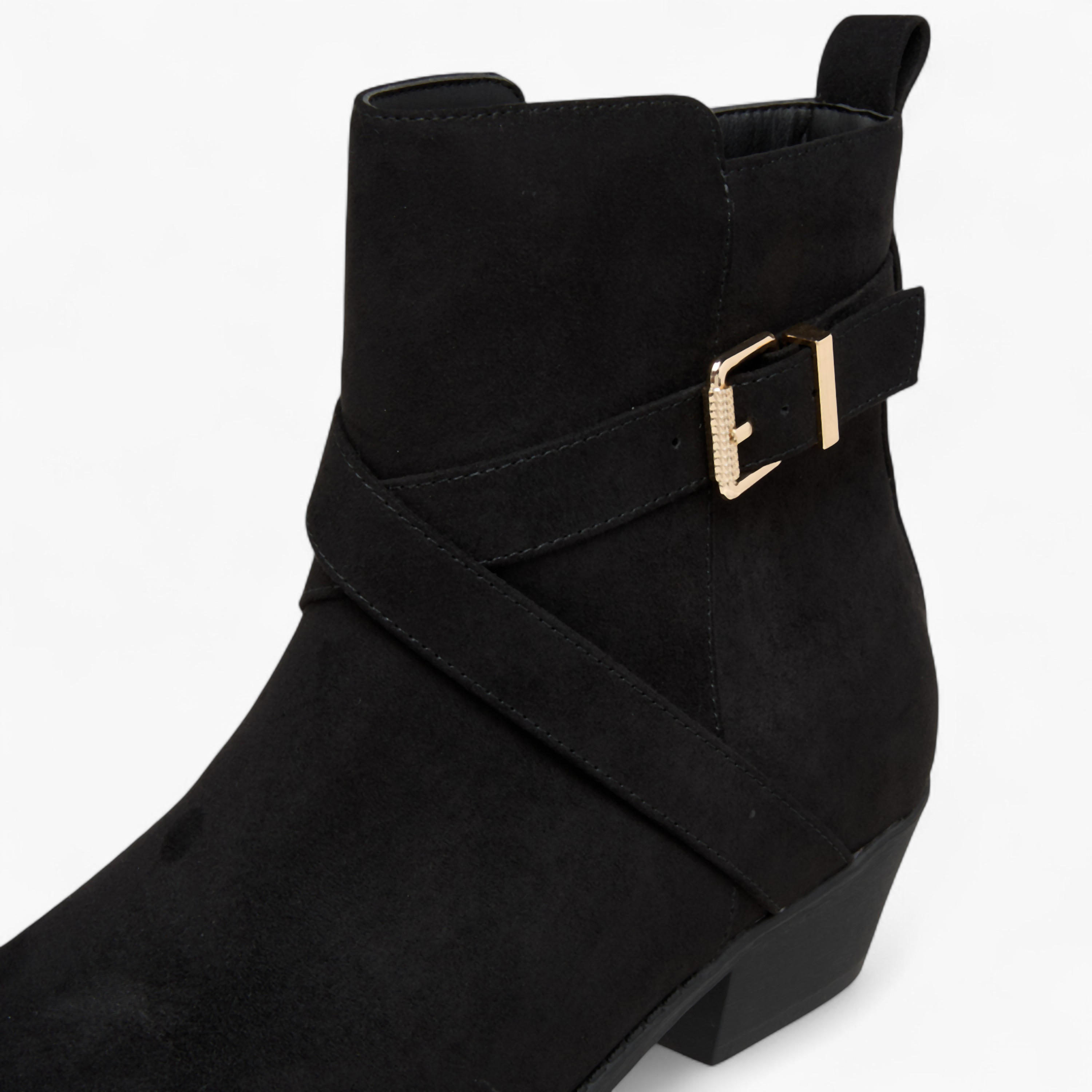 Flora Bella Solid Ankle Boots with Zip Closure-women-shoes-boots-image-4