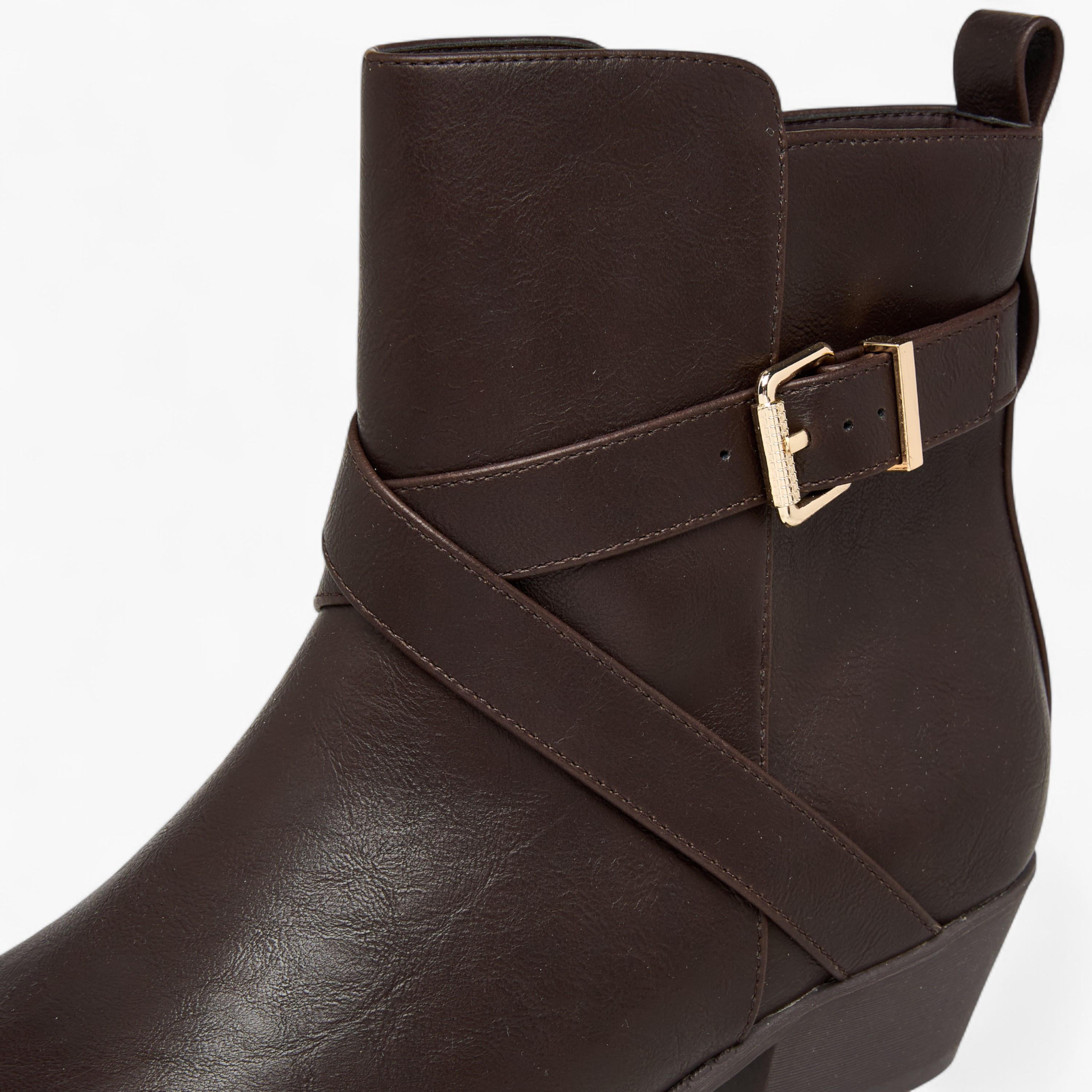 Flora Bella Solid Ankle Boots with Zip Closure-women-shoes-boots-image-4