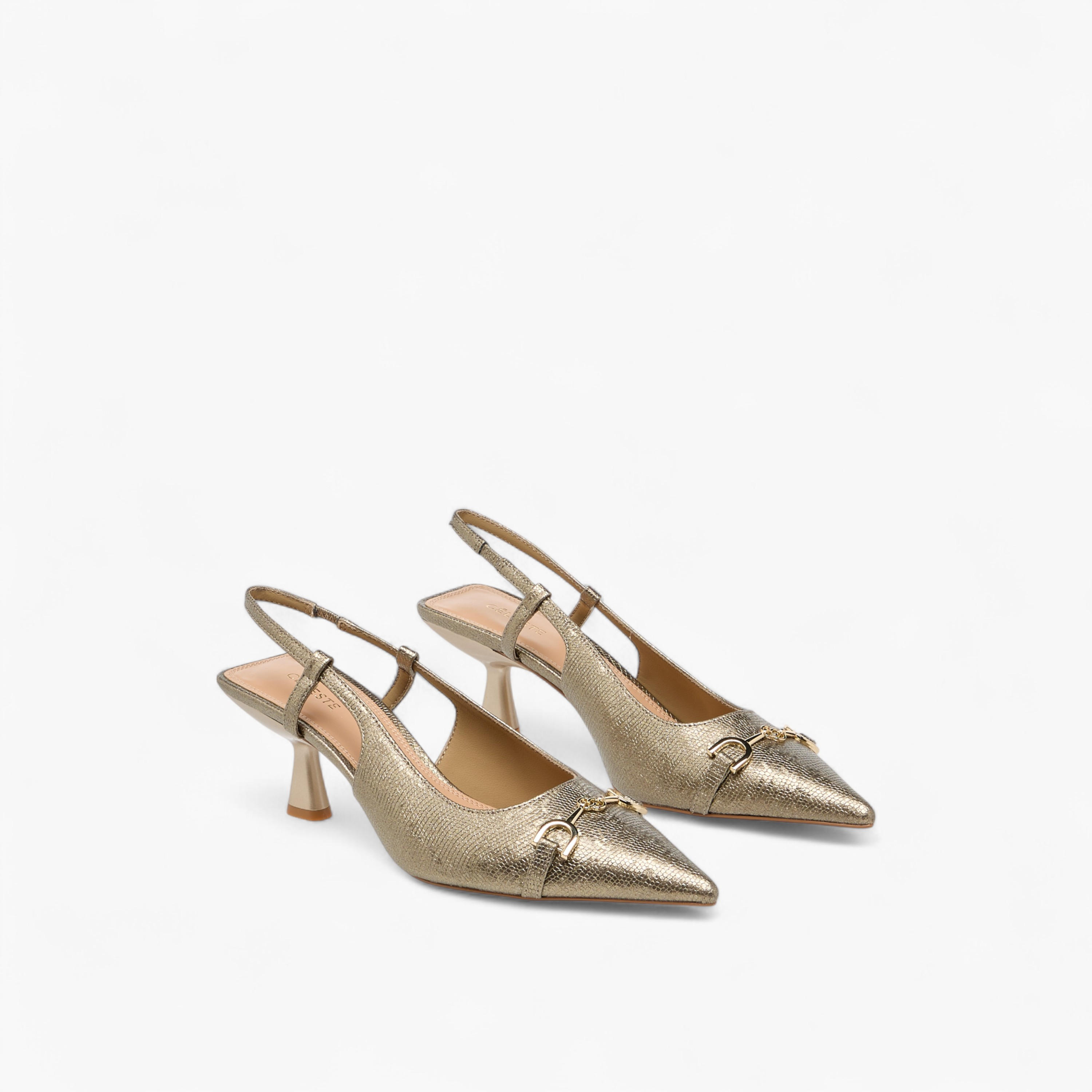 Celeste Women's Metal Accent Slingback Shoes with Kitten Heels-women-shoes-heels-image-1