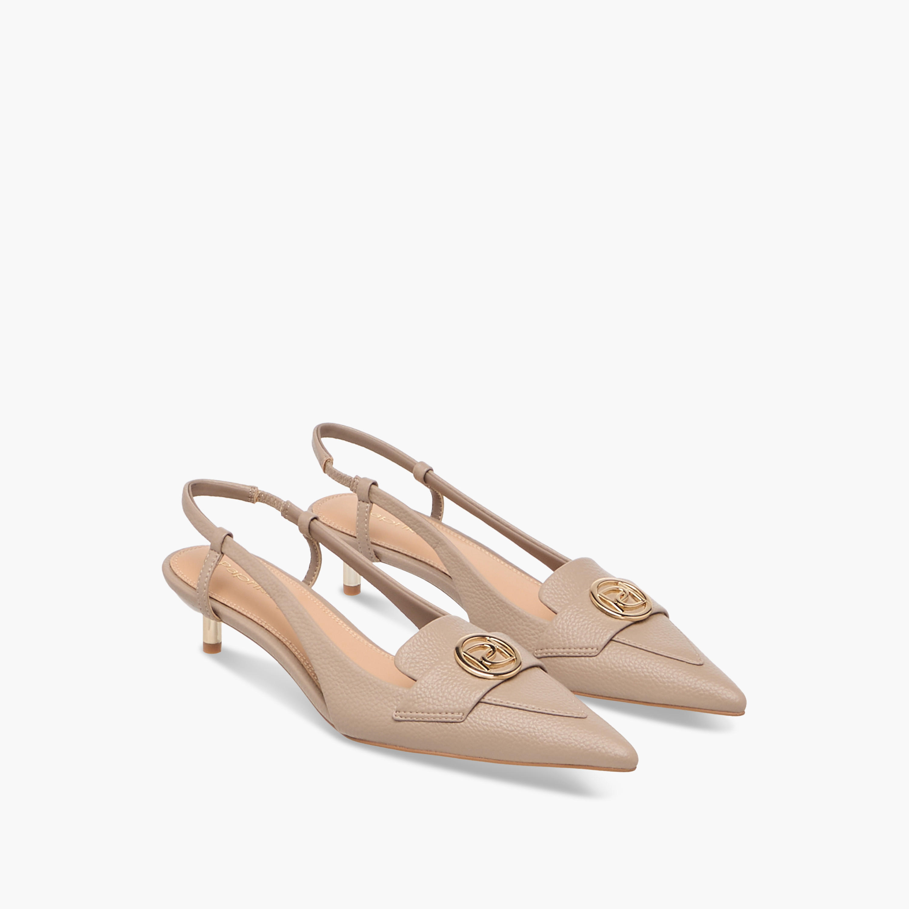 Paprika Metallic Accent Slingback Shoes with Kitten Heels-women-shoes-sandals-heeled-image-1