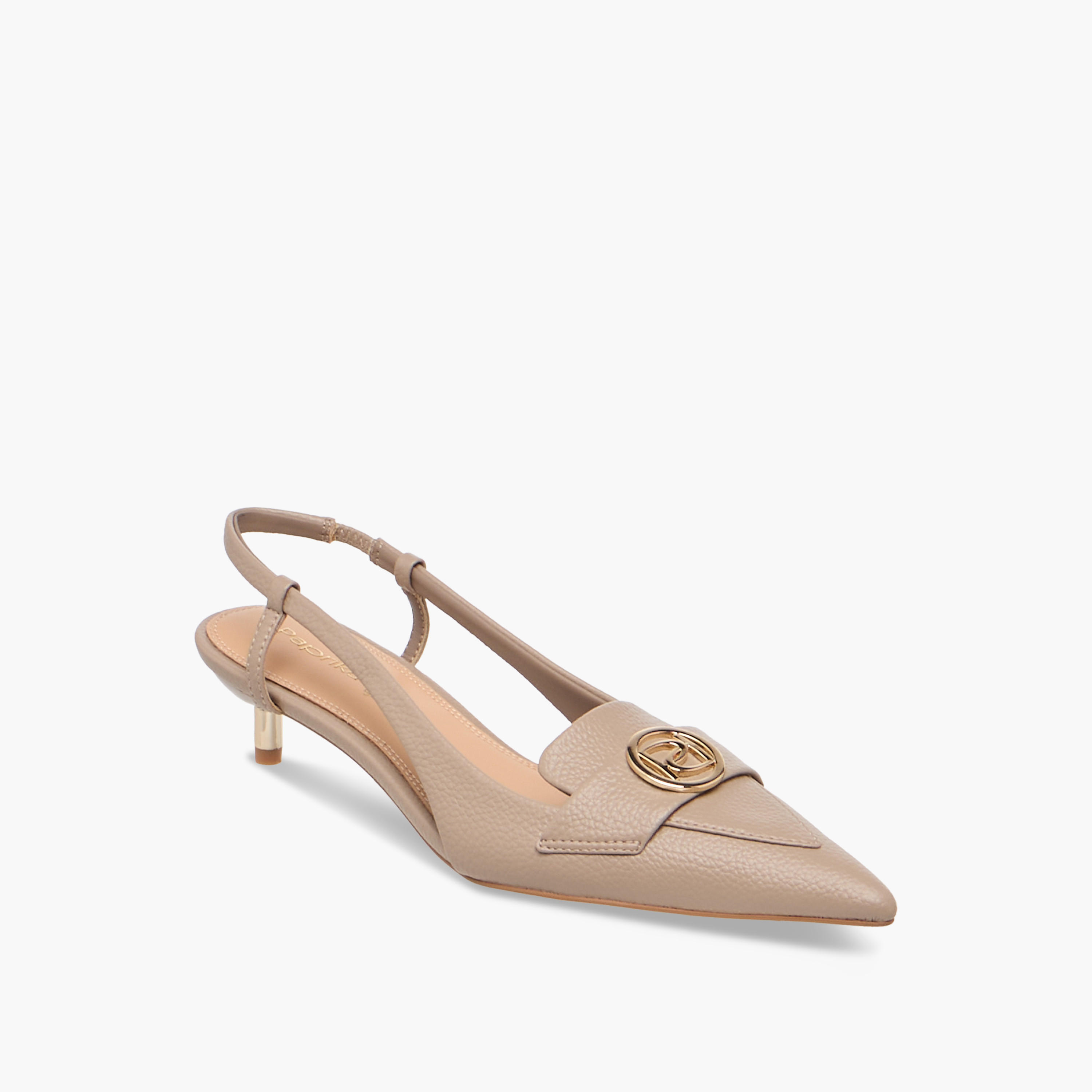 Paprika Metallic Accent Slingback Shoes with Kitten Heels-women-shoes-sandals-heeled-image-2