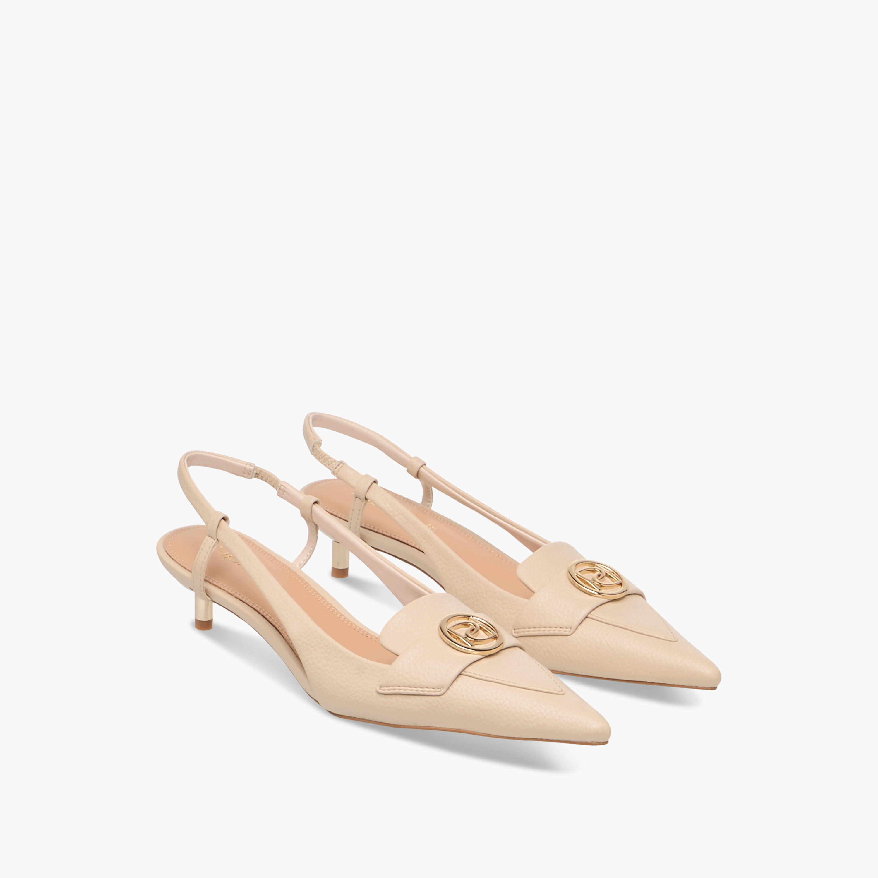 حذاء بزينة معدن وحزام خلفي وكعب صغير من بابريكا-women-shoes-sandals-heeled-image-1
