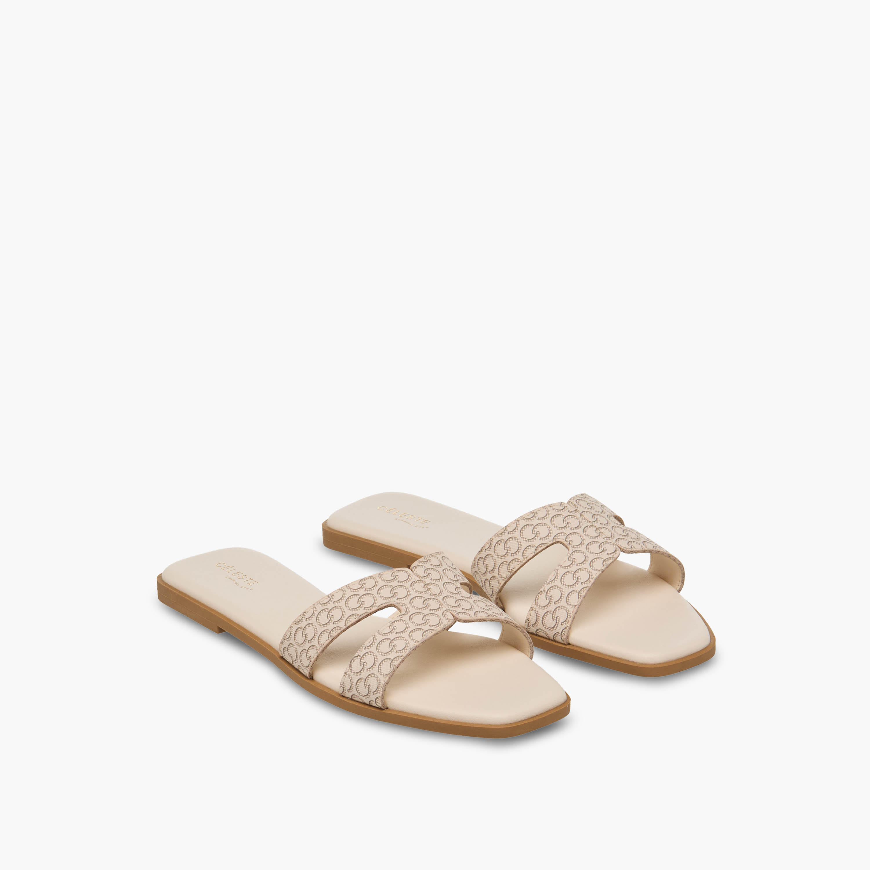 Celeste Women Monogram Print Flat Sandals-women-shoes-flats-sandals-image-1