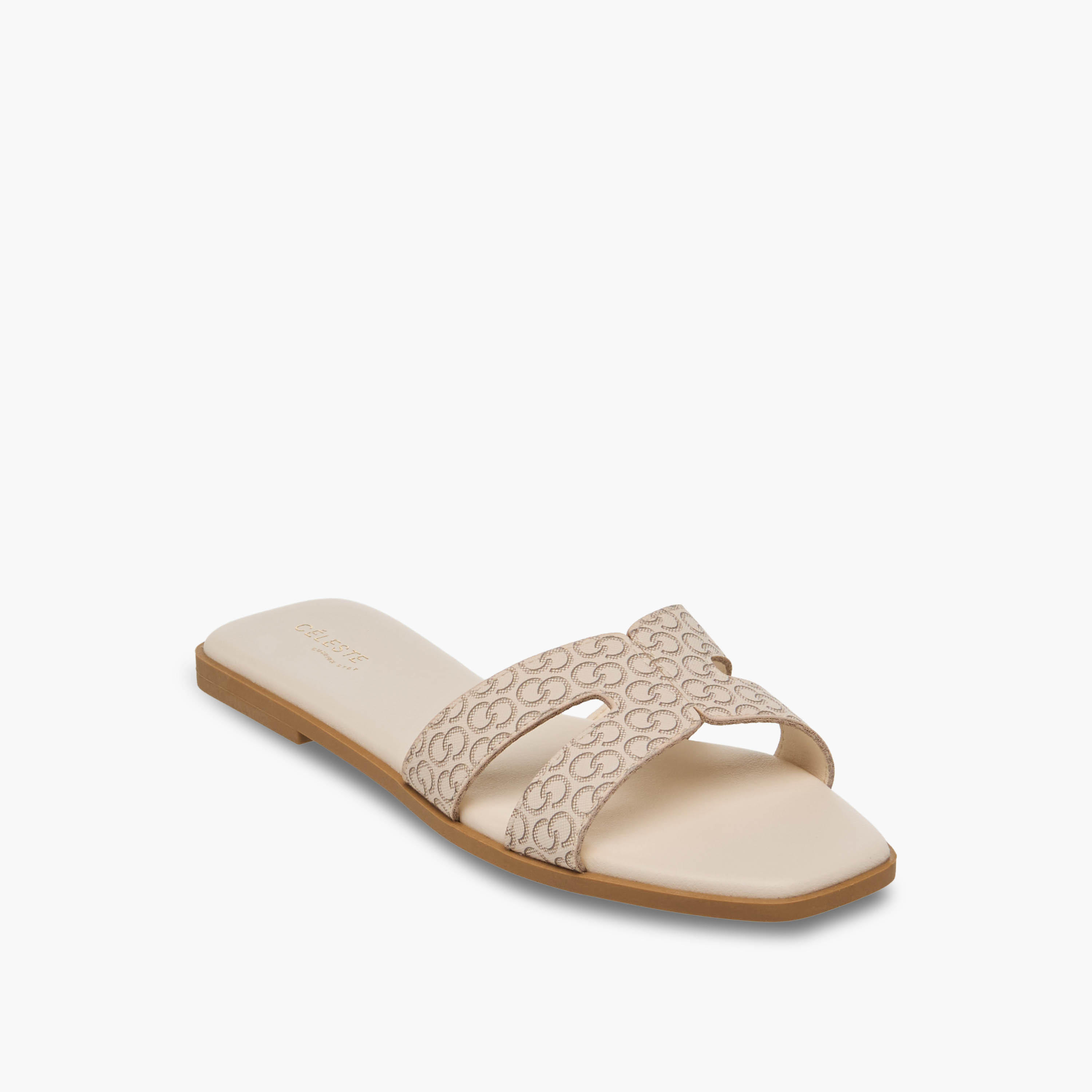 Celeste Women Monogram Print Flat Sandals-women-shoes-flats-sandals-image-2