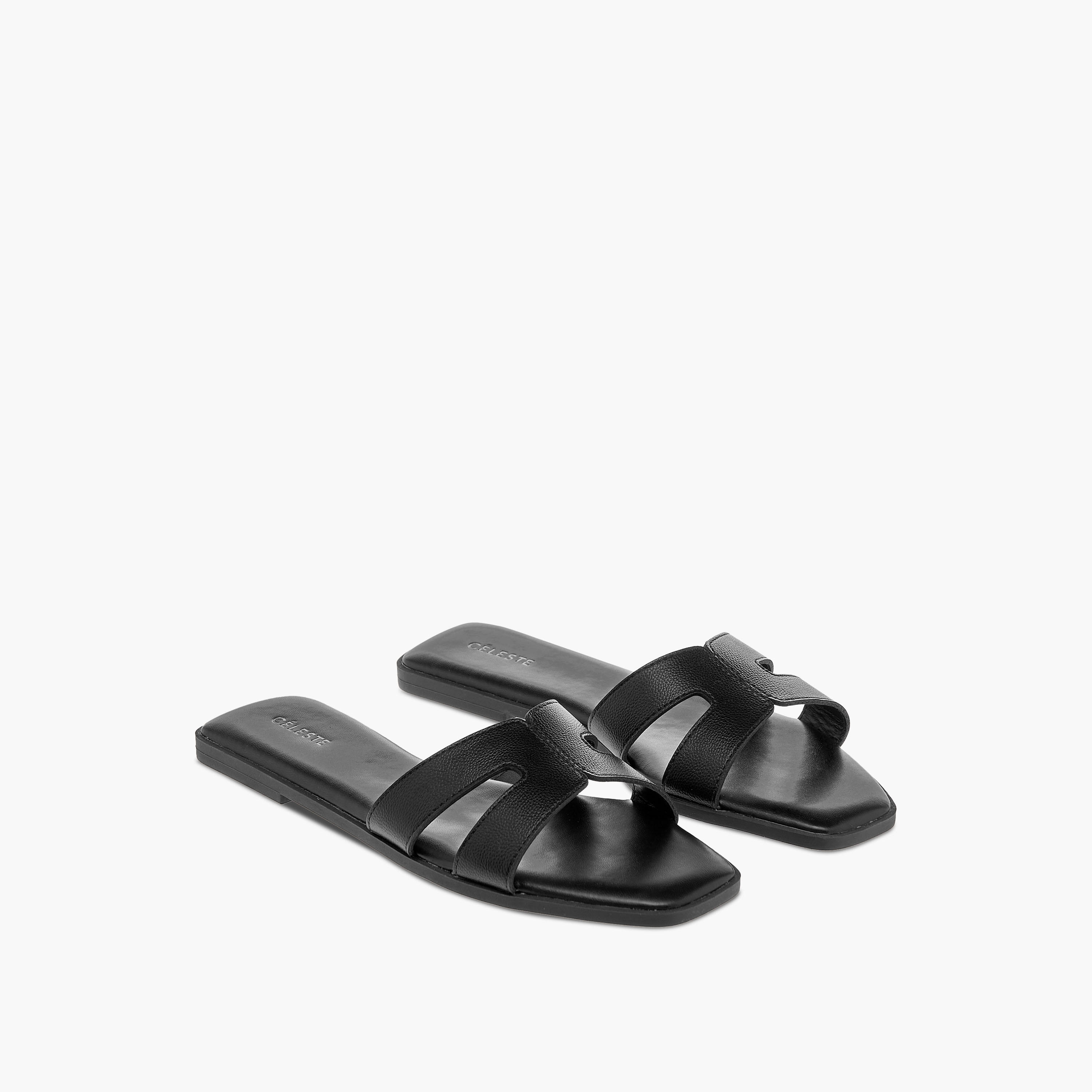 Celeste Women's Textured Cutout Detail Slip-On Sandals-women-shoes-flats-sandals-image-1