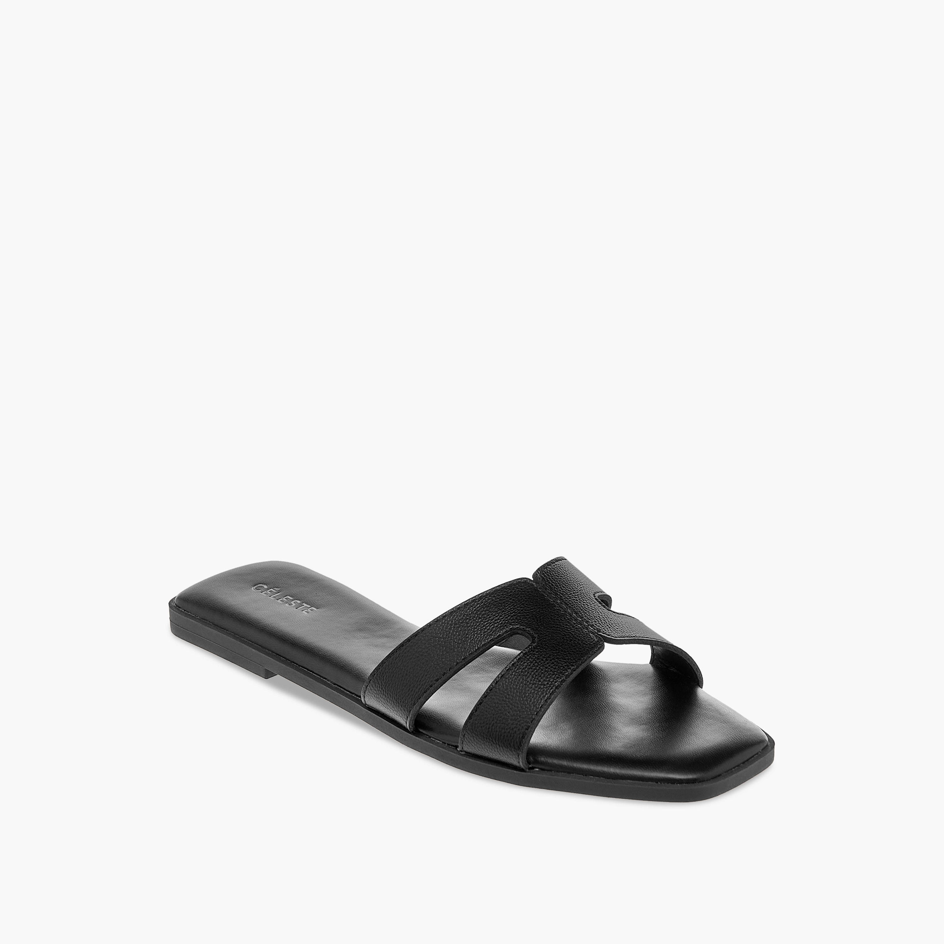 Celeste Women's Textured Cutout Detail Slip-On Sandals-women-shoes-flats-sandals-image-2