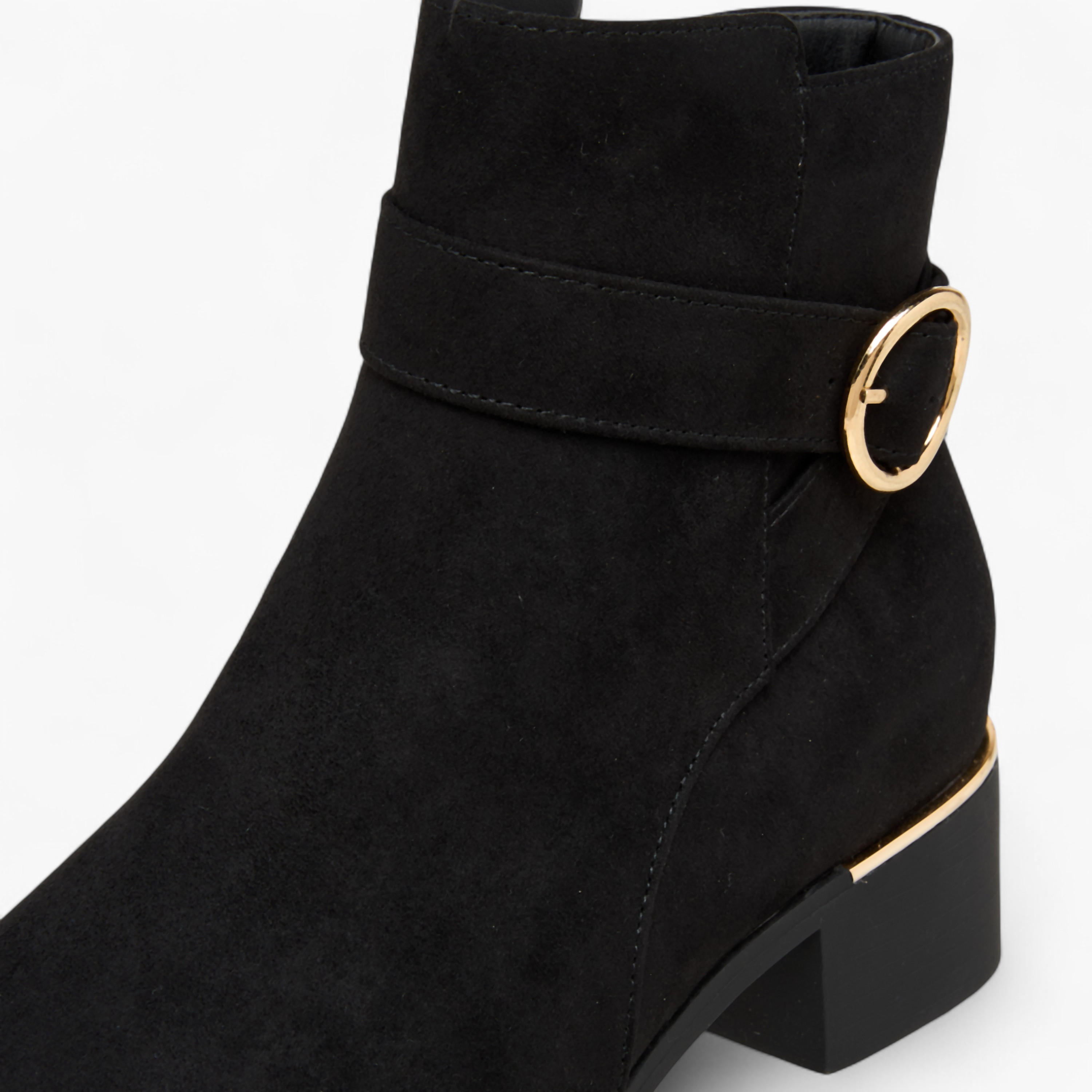 Flora Bella Solid Ankle Boots with Zip Closure-women-shoes-boots-image-4