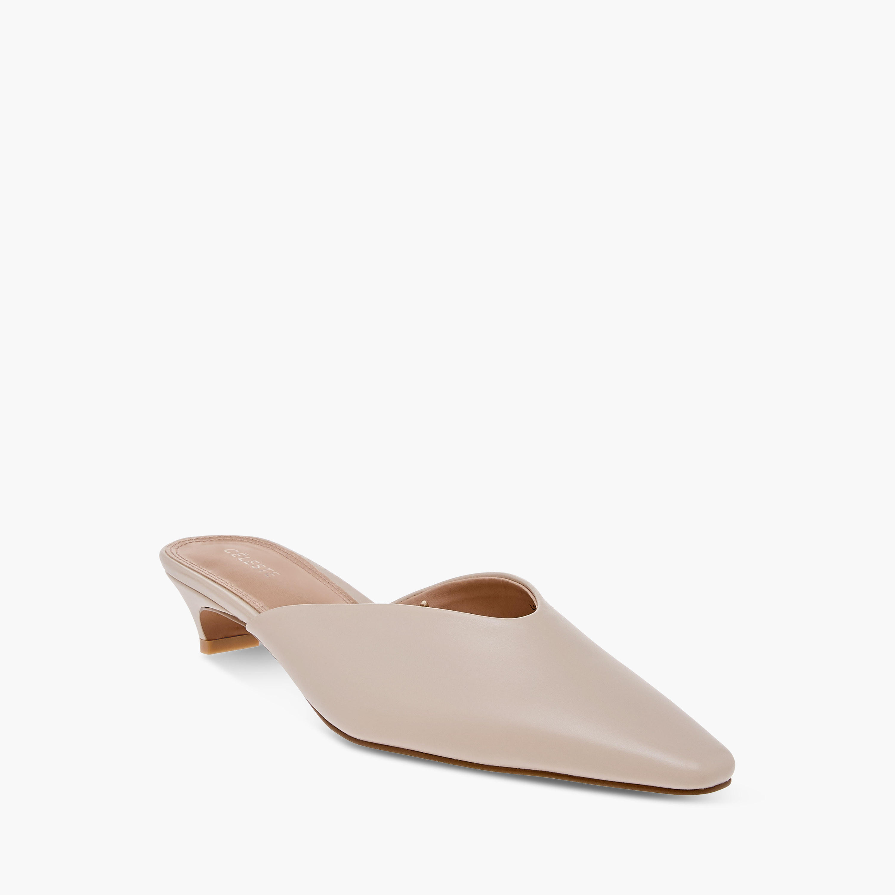 Celeste Women's Solid Pointed Toe Slip-On Mules with Kitten Heels-women-shoes-heels-image-2