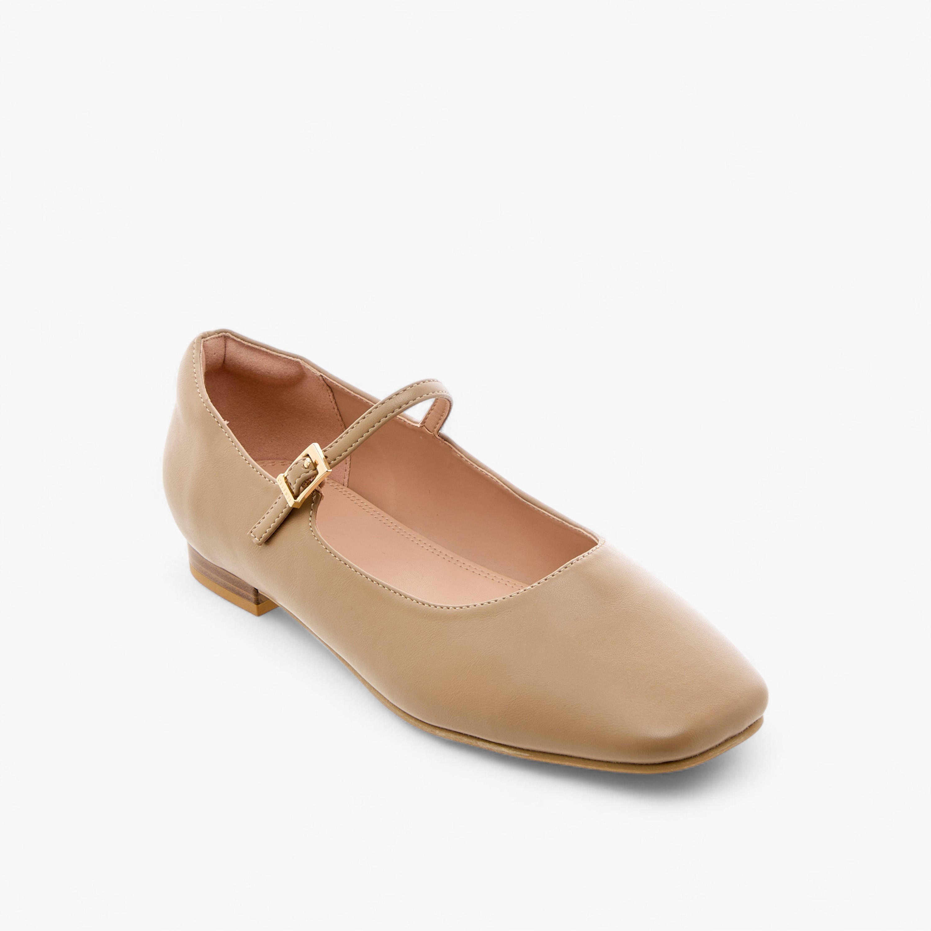حذاء باليرينا سادة بمقدمة مربعة وإبزيم إغلاق من سيليست-women-shoes-ballerinas-image-2