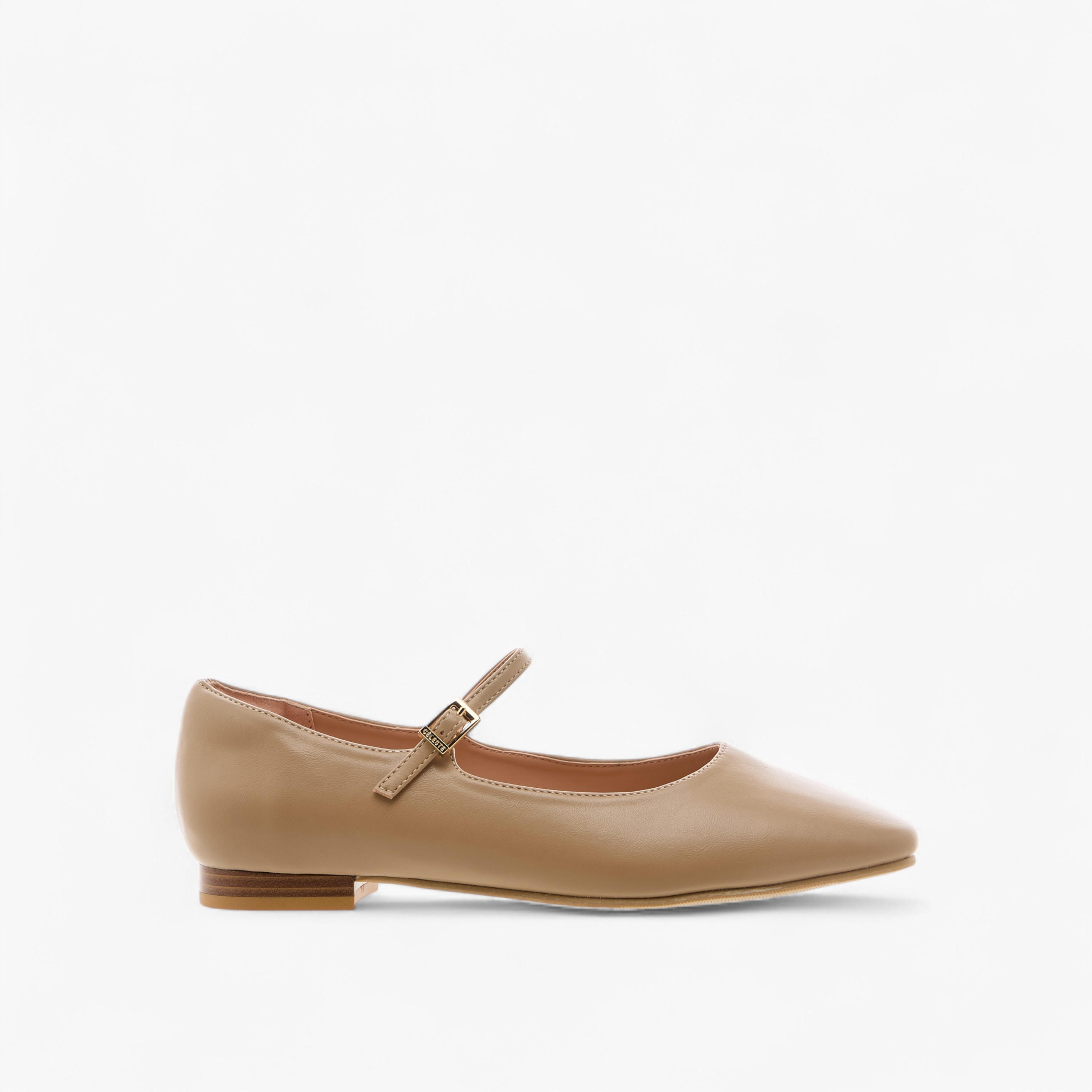 حذاء باليرينا سادة بمقدمة مربعة وإبزيم إغلاق من سيليست-women-shoes-ballerinas-image-3