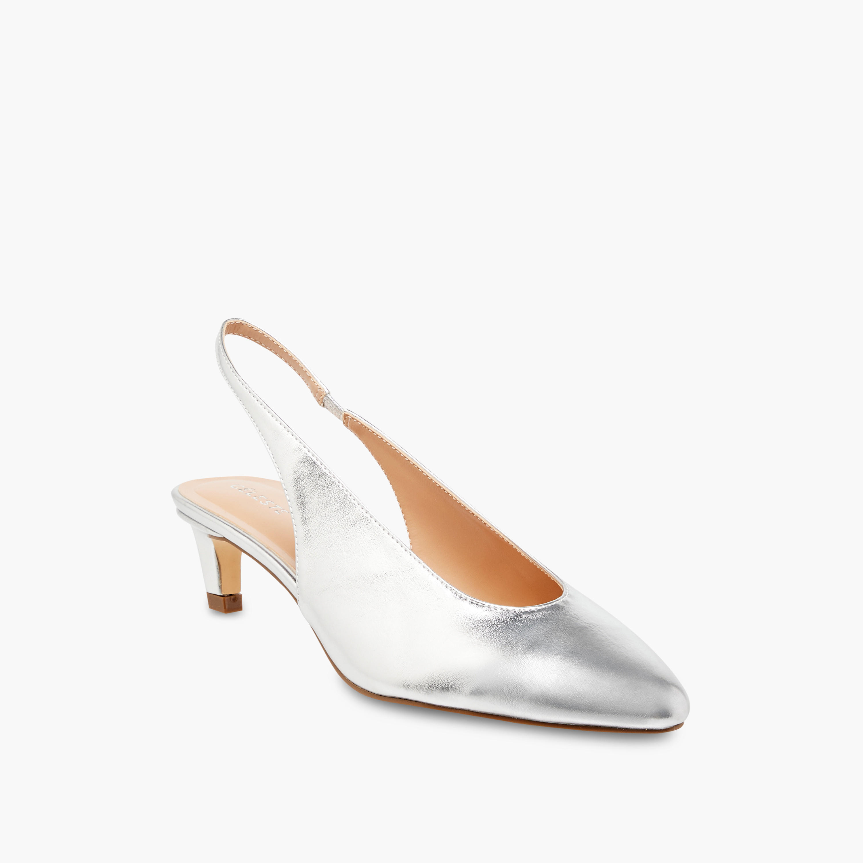Celeste Women's Solid Slingback Pointed Toe Shoes with Kitten Heels-women-shoes-heels-image-2