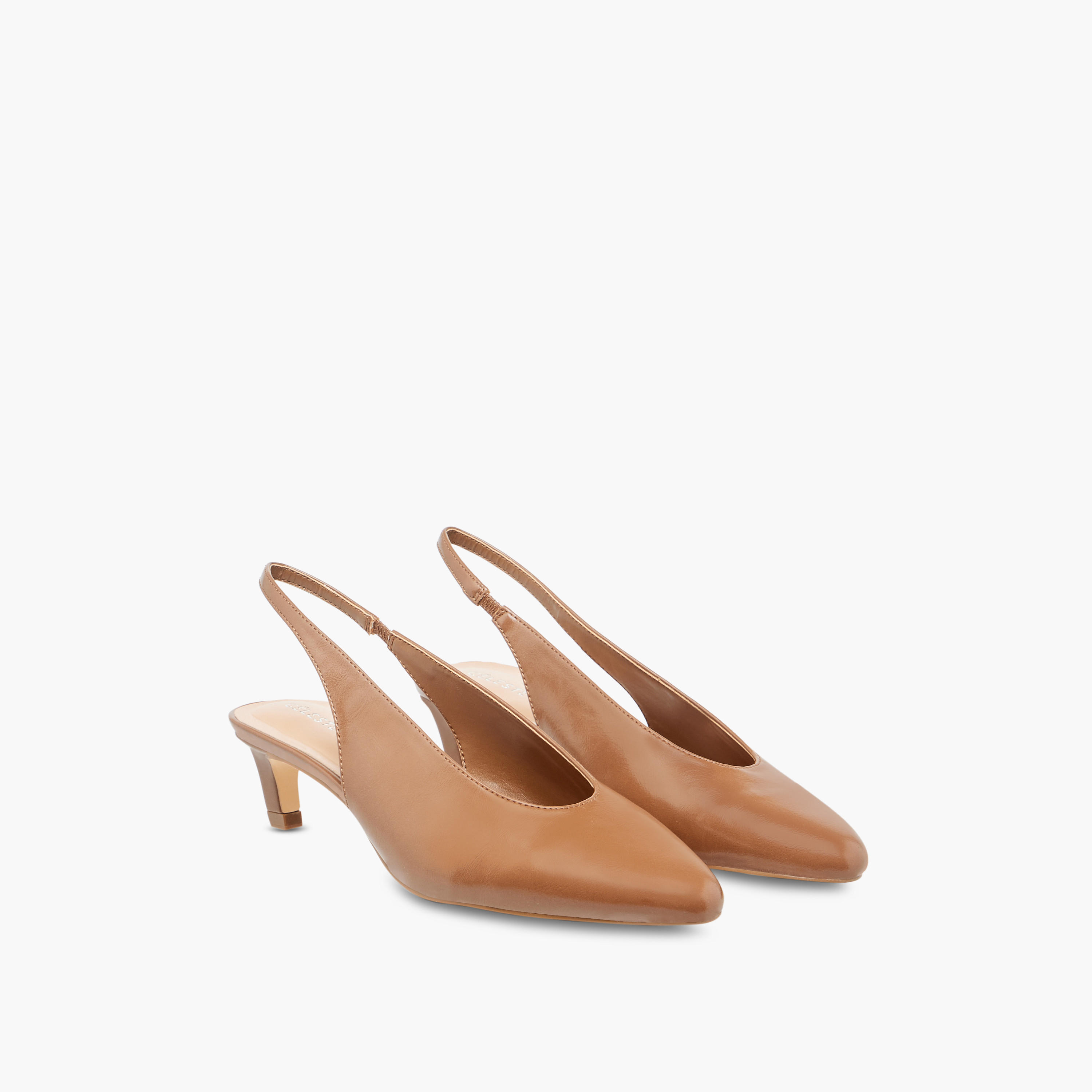 Celeste Women's Solid Slingback Pointed Toe Shoes with Kitten Heels-women-shoes-heels-image-1