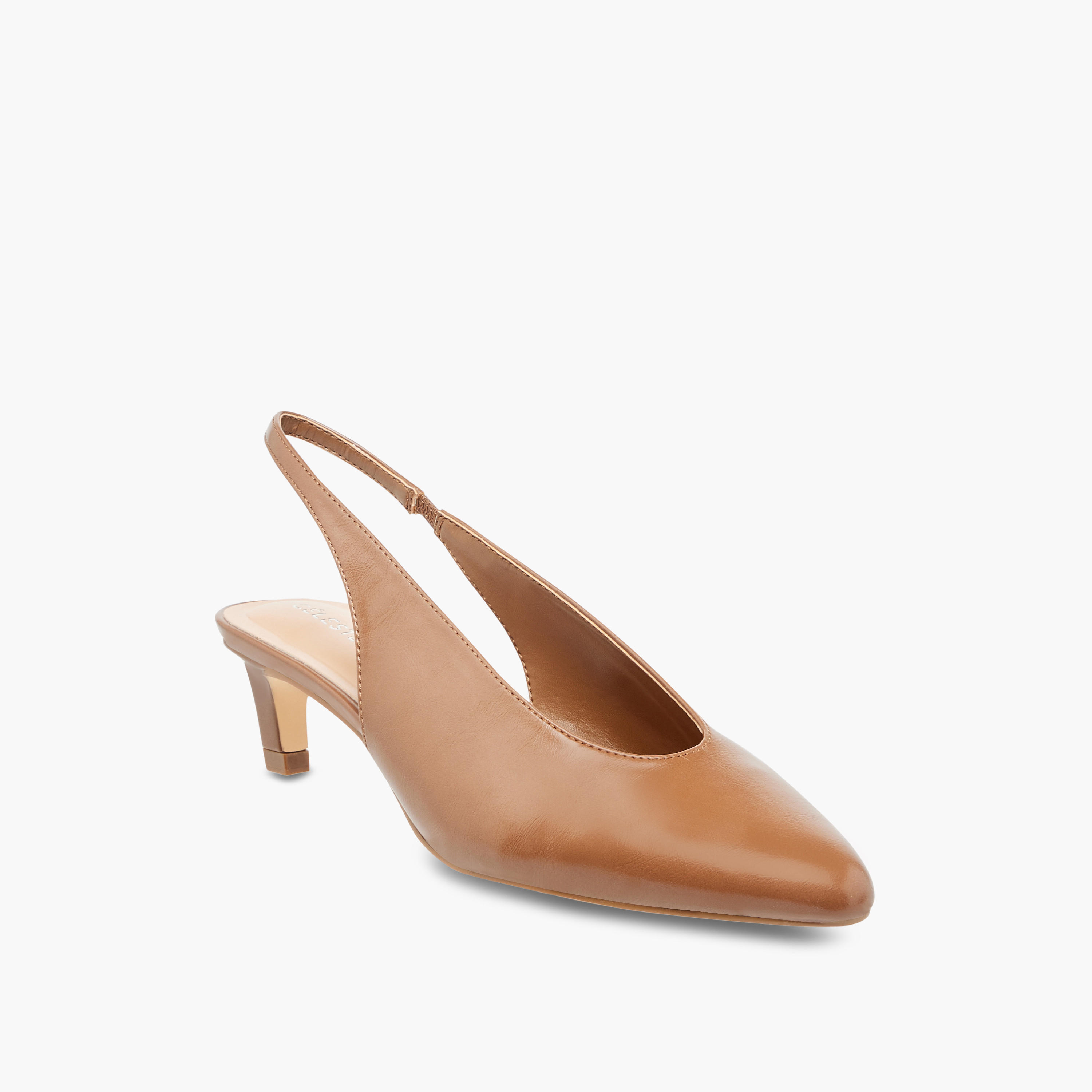 Celeste Women's Solid Slingback Pointed Toe Shoes with Kitten Heels-women-shoes-heels-image-2