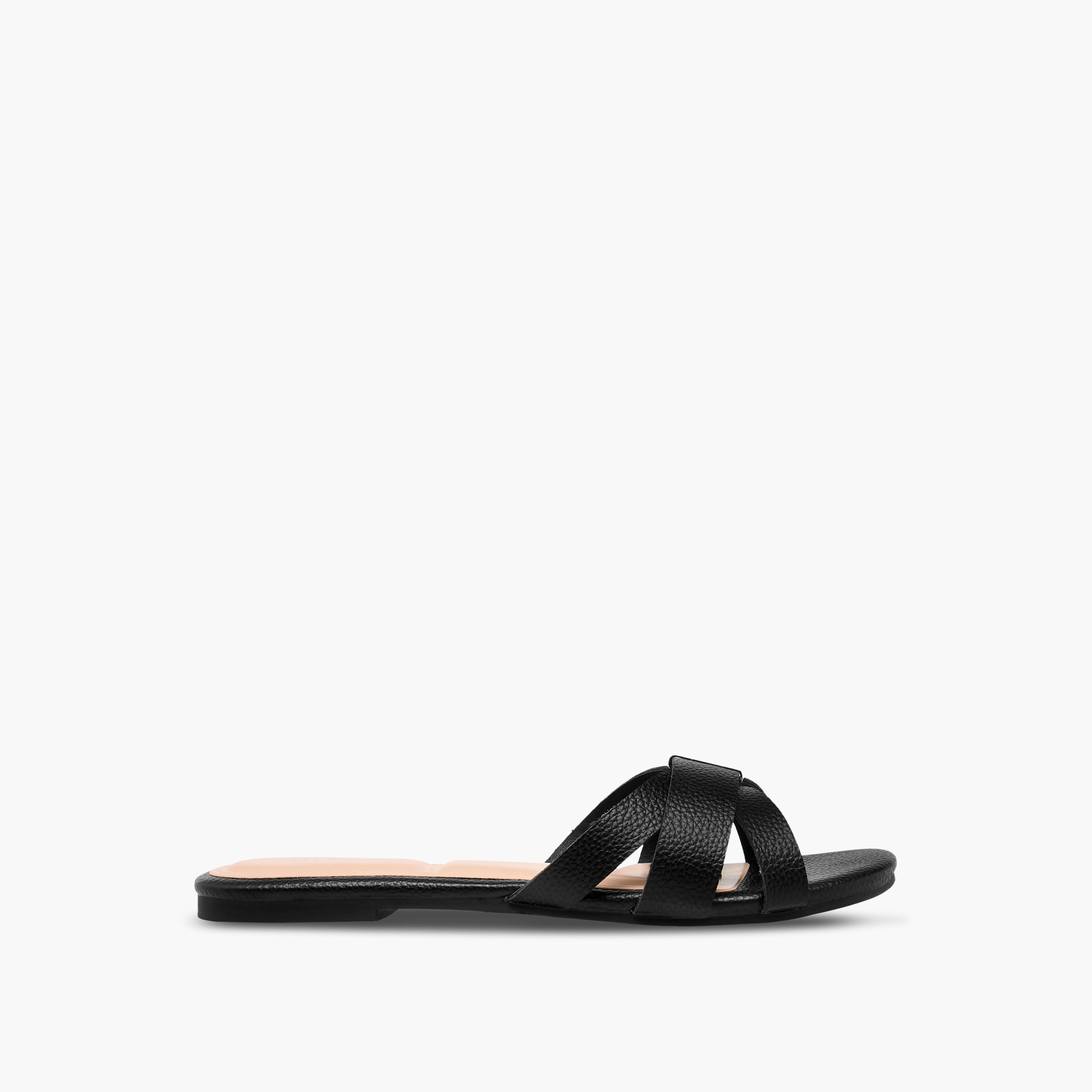 Celeste Women's Solid Slip-On Cross Strap Sandals-women-shoes-flats-sandals-image-3