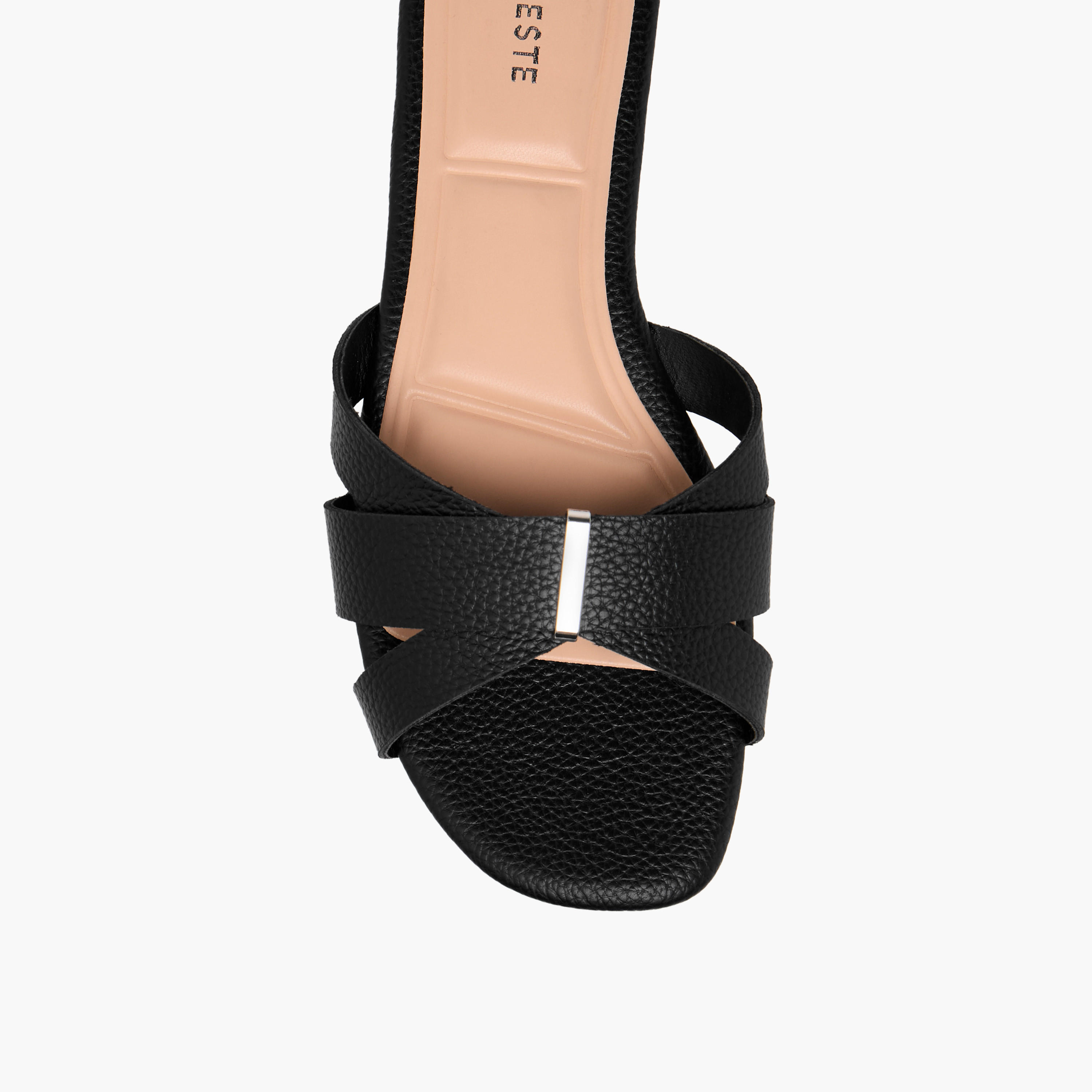 Celeste Women's Solid Slip-On Cross Strap Sandals-women-shoes-flats-sandals-image-4