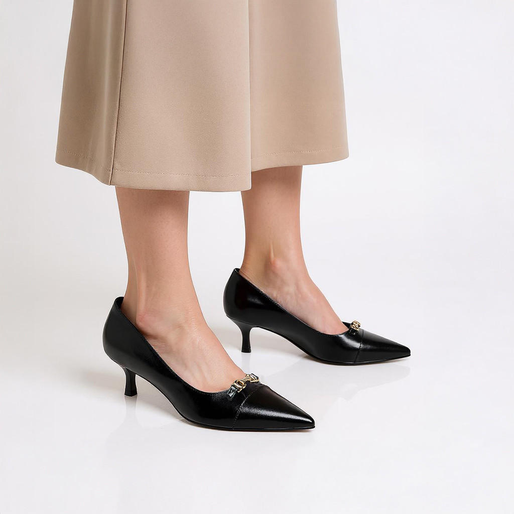 Celeste Women's Solid Slip-On Pumps with Kitten Heels-women-shoes-heels-image-2