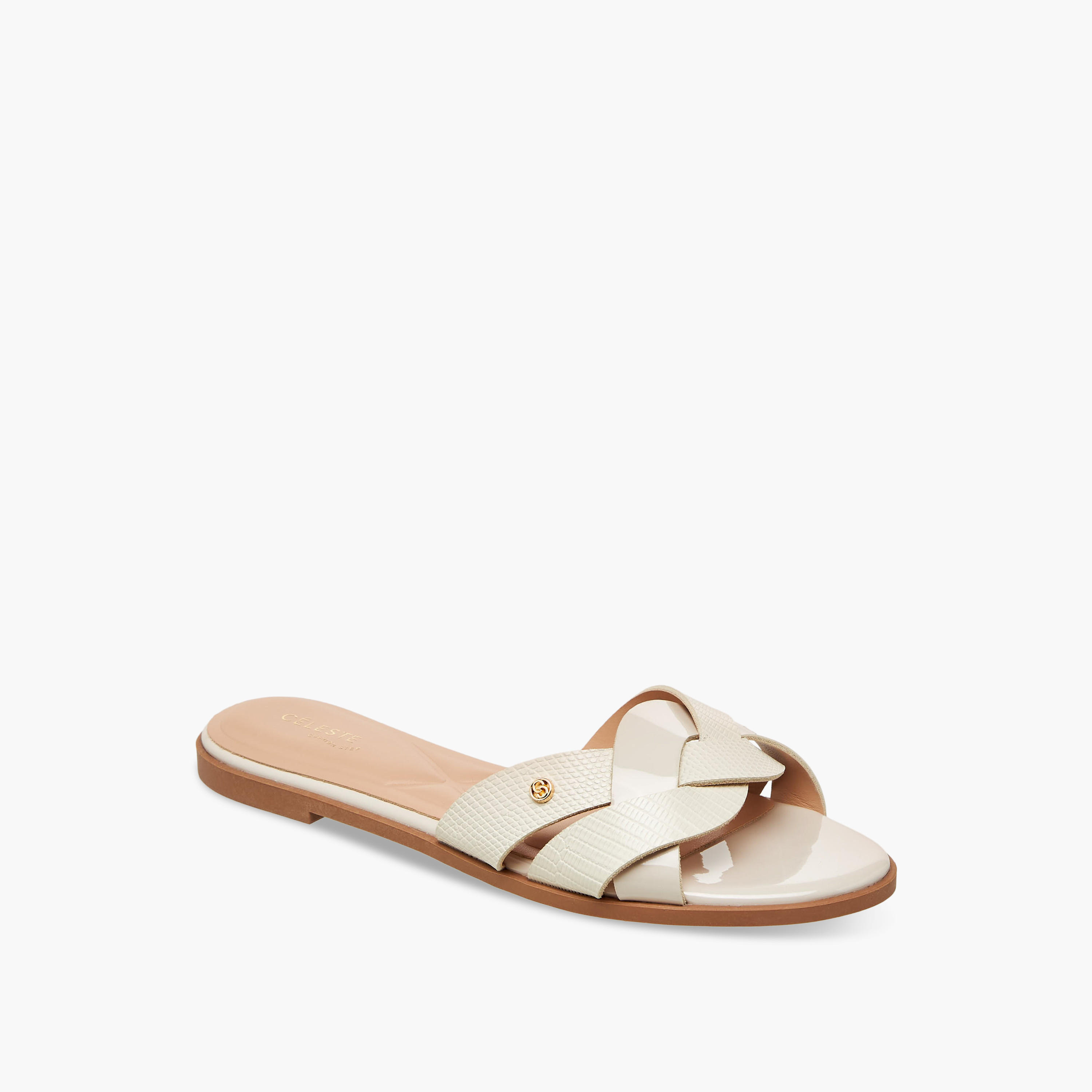 Celeste Women Textured Knot Slide Sandals-women-shoes-flats-sandals-image-2