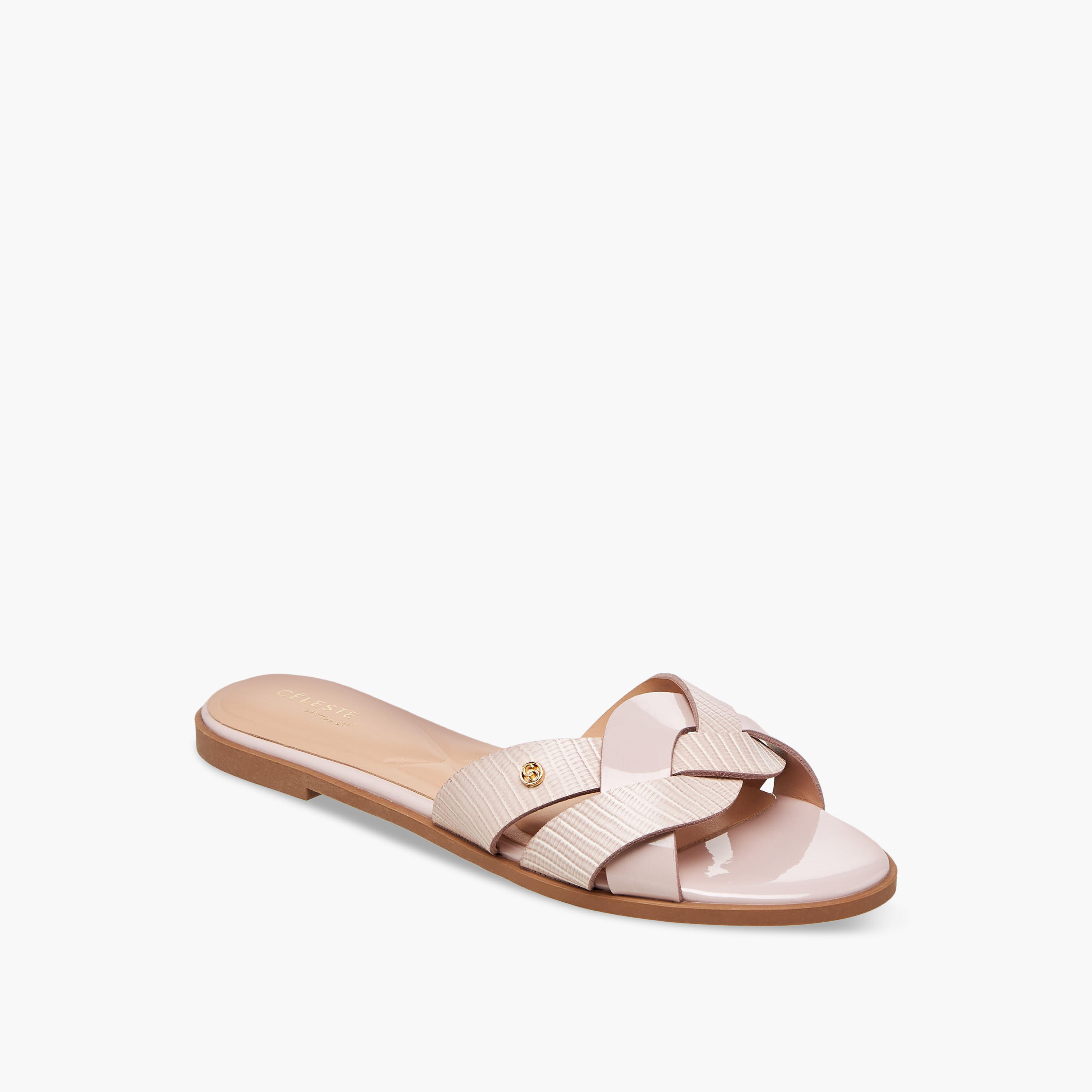 Celeste Women Textured Knot Slide Sandals-women-shoes-flats-sandals-image-2