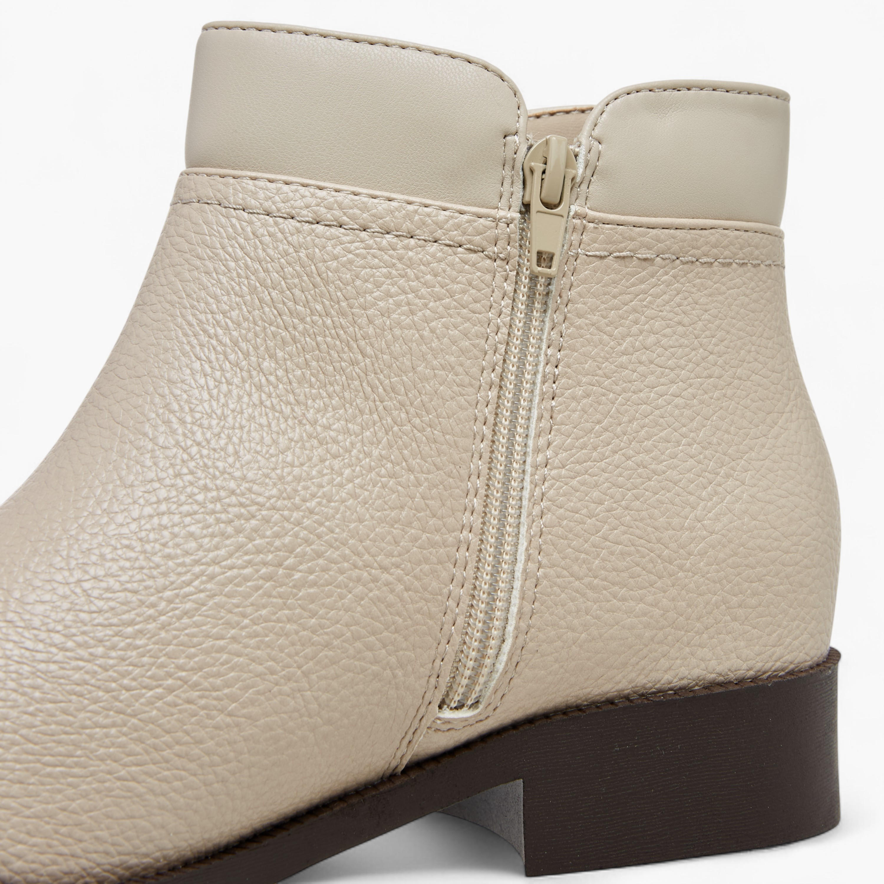 Flora Bella Solid Ankle Boots with Zip Closure-women-shoes-boots-image-4