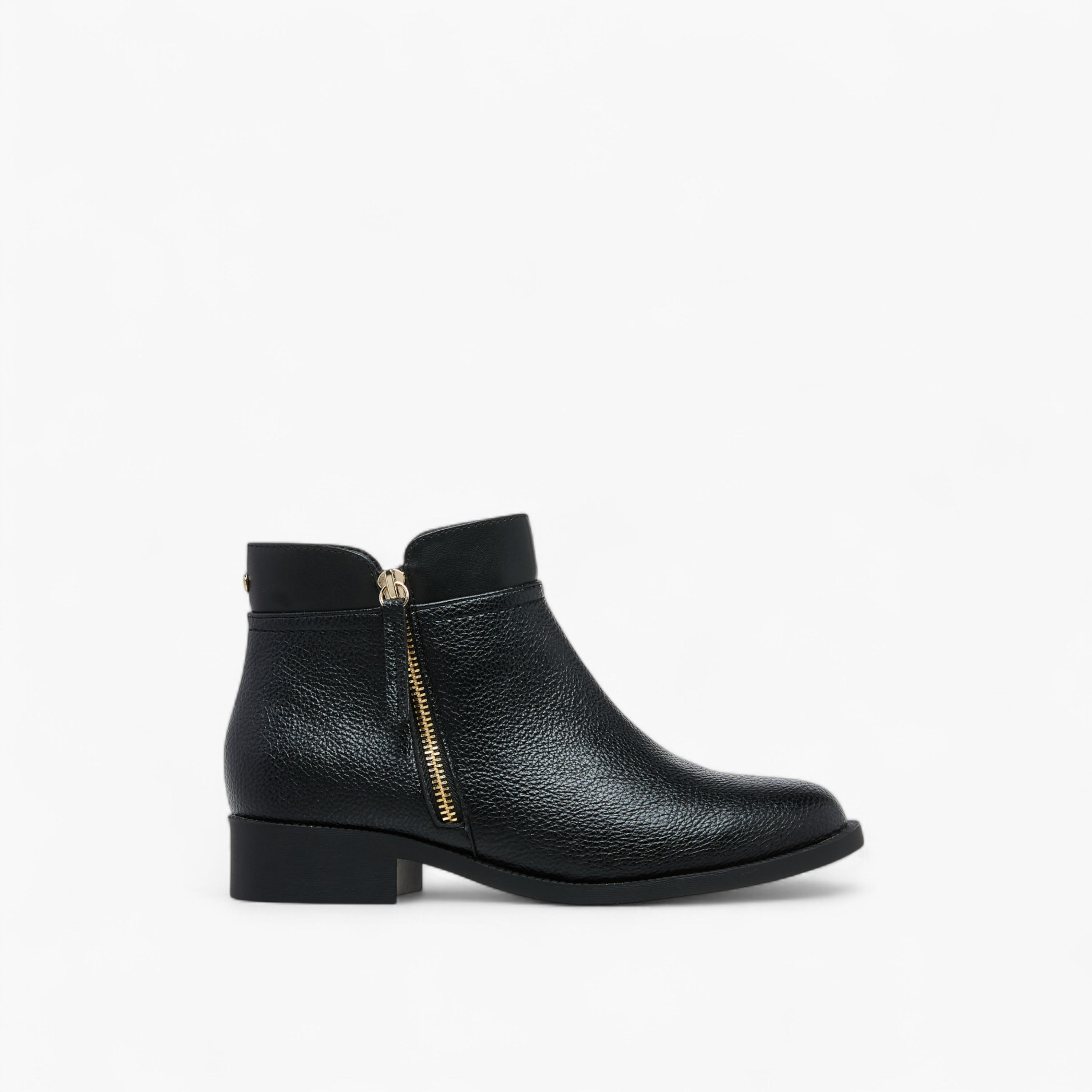 Flora Bella Solid Ankle Boots with Zip Closure-women-shoes-boots-image-3