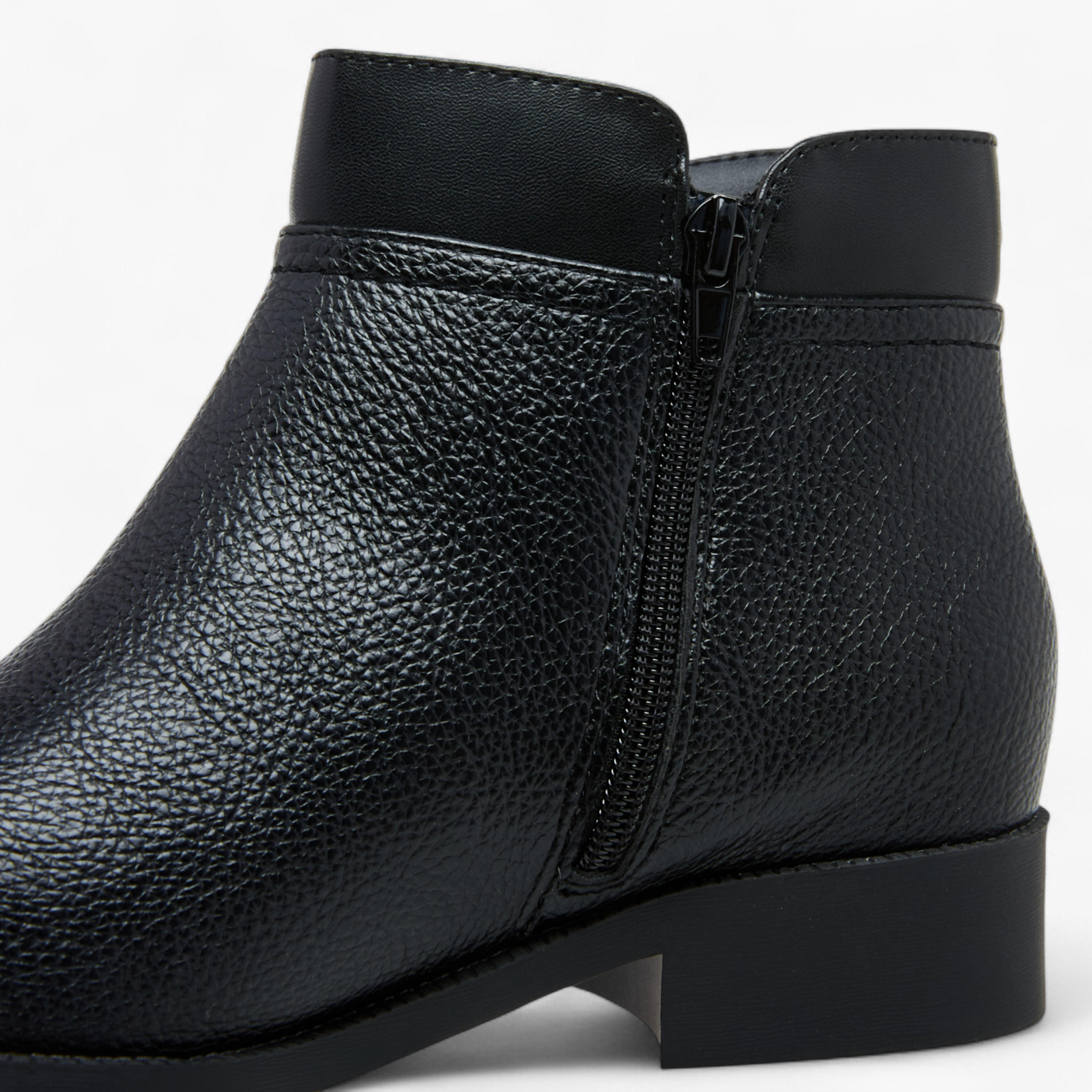 Flora Bella Solid Ankle Boots with Zip Closure-women-shoes-boots-image-4