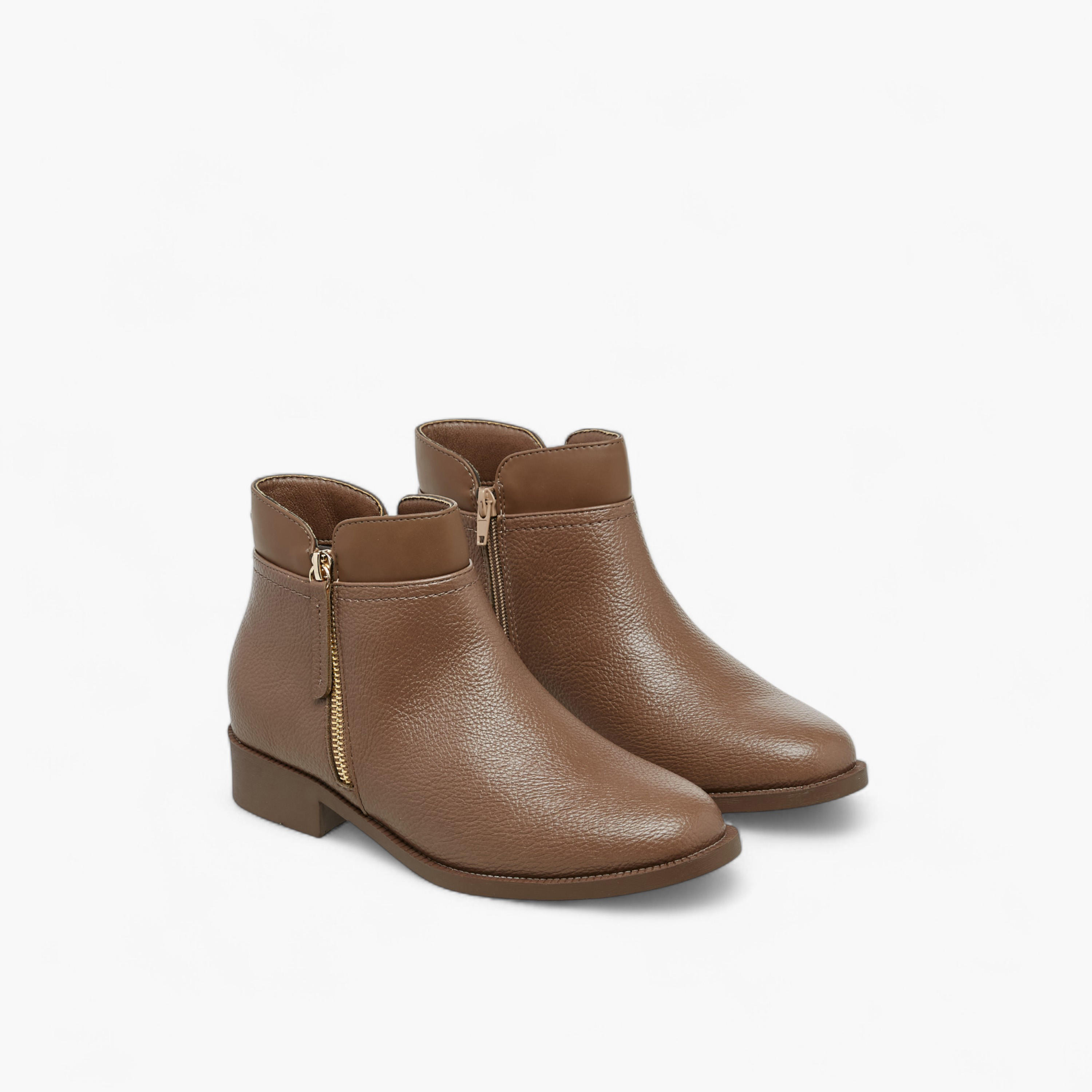 Flora Bella Solid Ankle Boots with Zip Closure-women-shoes-boots-image-1