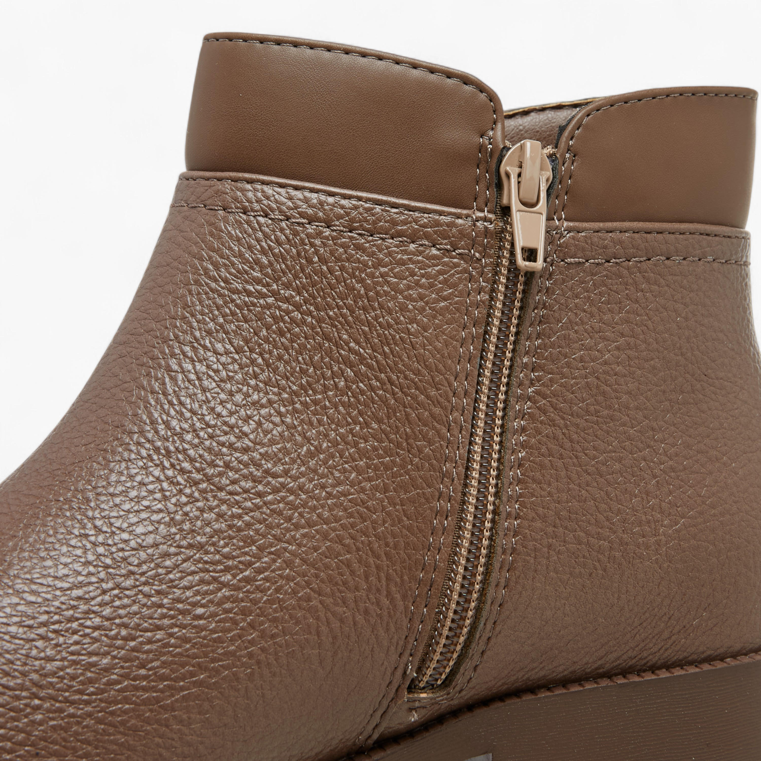Flora Bella Solid Ankle Boots with Zip Closure-women-shoes-boots-image-4