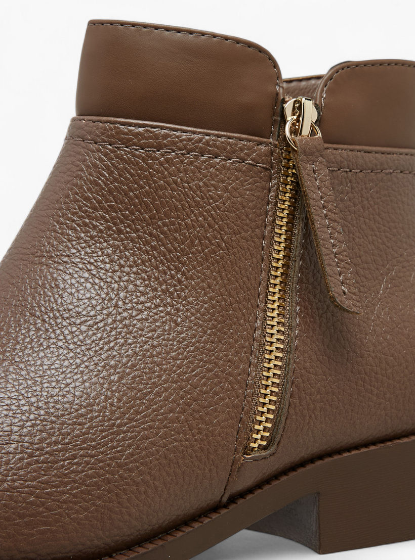 Flora Bella Solid Ankle Boots with Zip Closure-women-shoes-boots-image-6