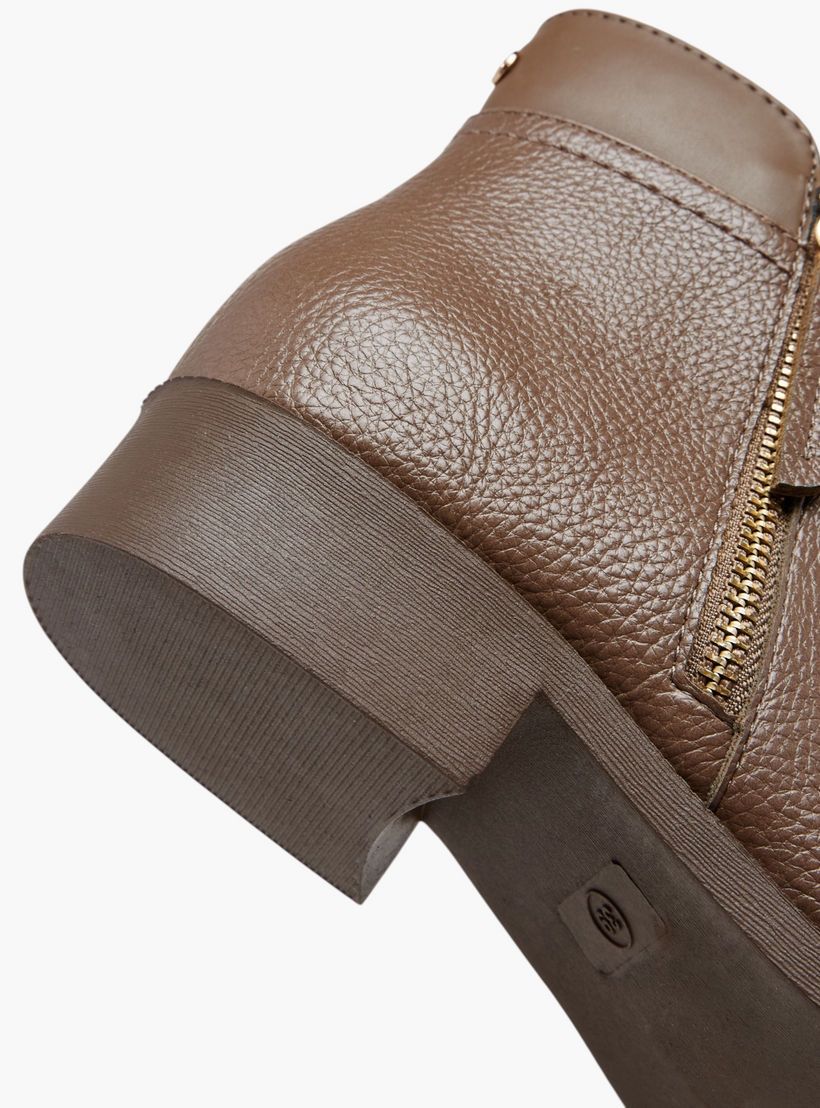 Flora Bella Solid Ankle Boots with Zip Closure-women-shoes-boots-image-5