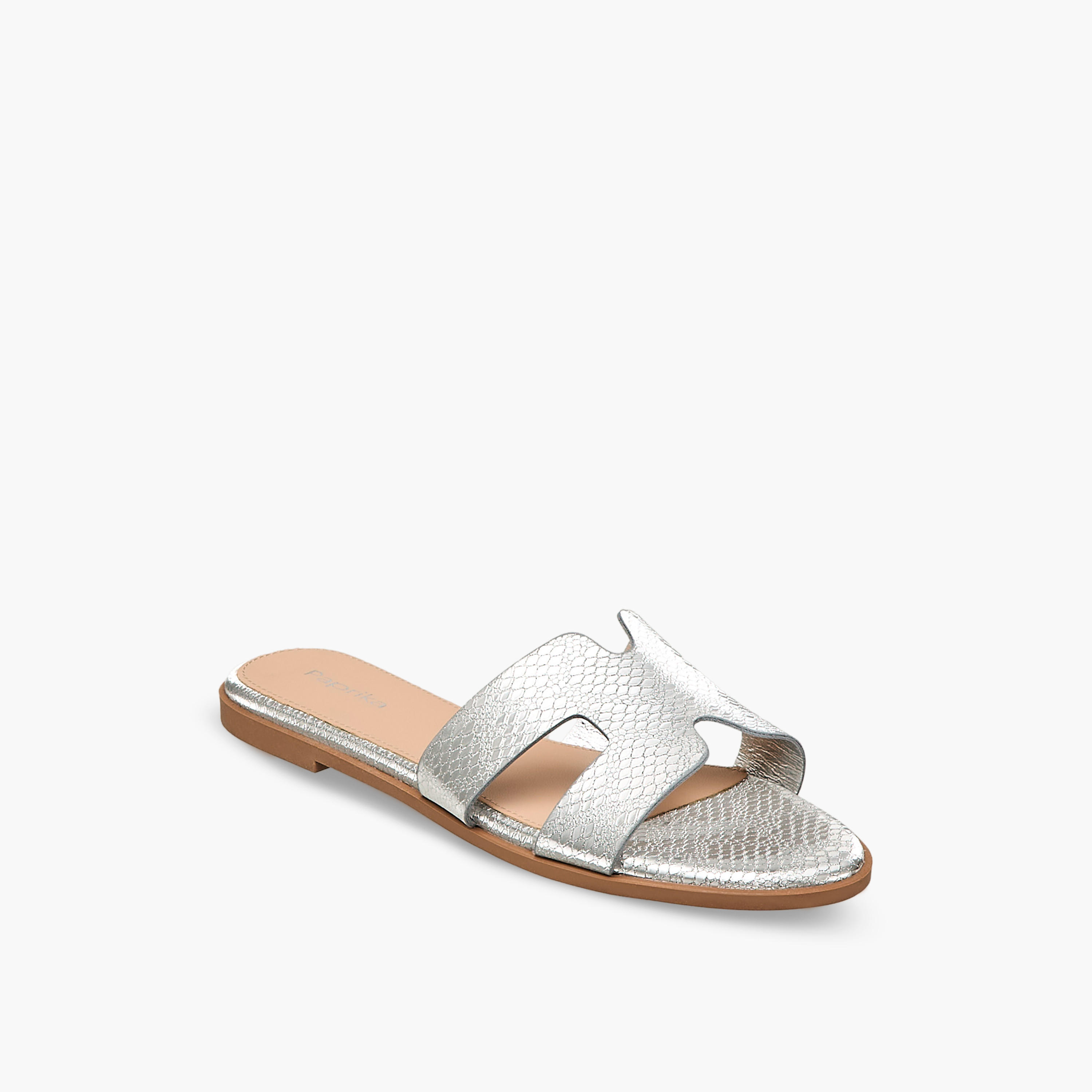 Paprika Women Textured Slip-On Sandals-women-shoes-flats-sandals-image-2