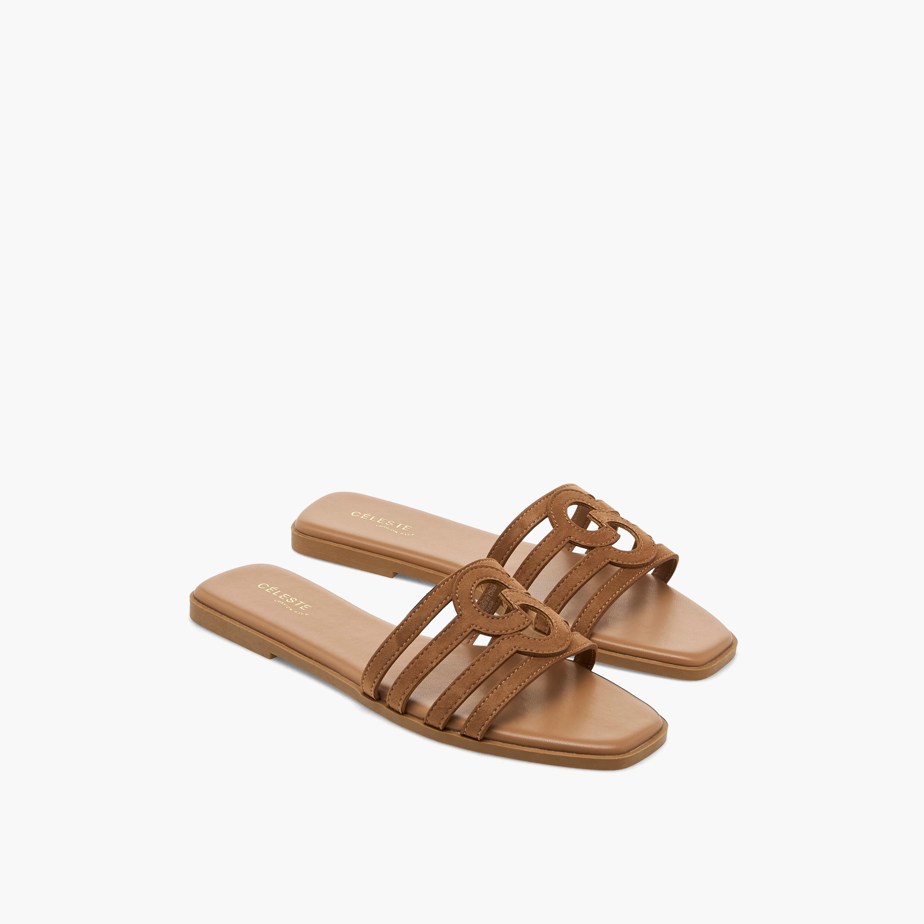 صندل جلد سويدي بأحزمة سهل الارتداء للنساء من سيليست-women-shoes-sandals-flats-image-1