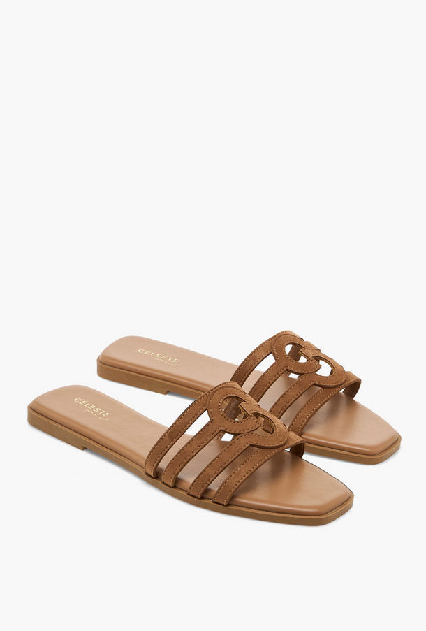 صندل جلد سويدي بأحزمة سهل الارتداء للنساء من سيليست-women-shoes-sandals-image-1
