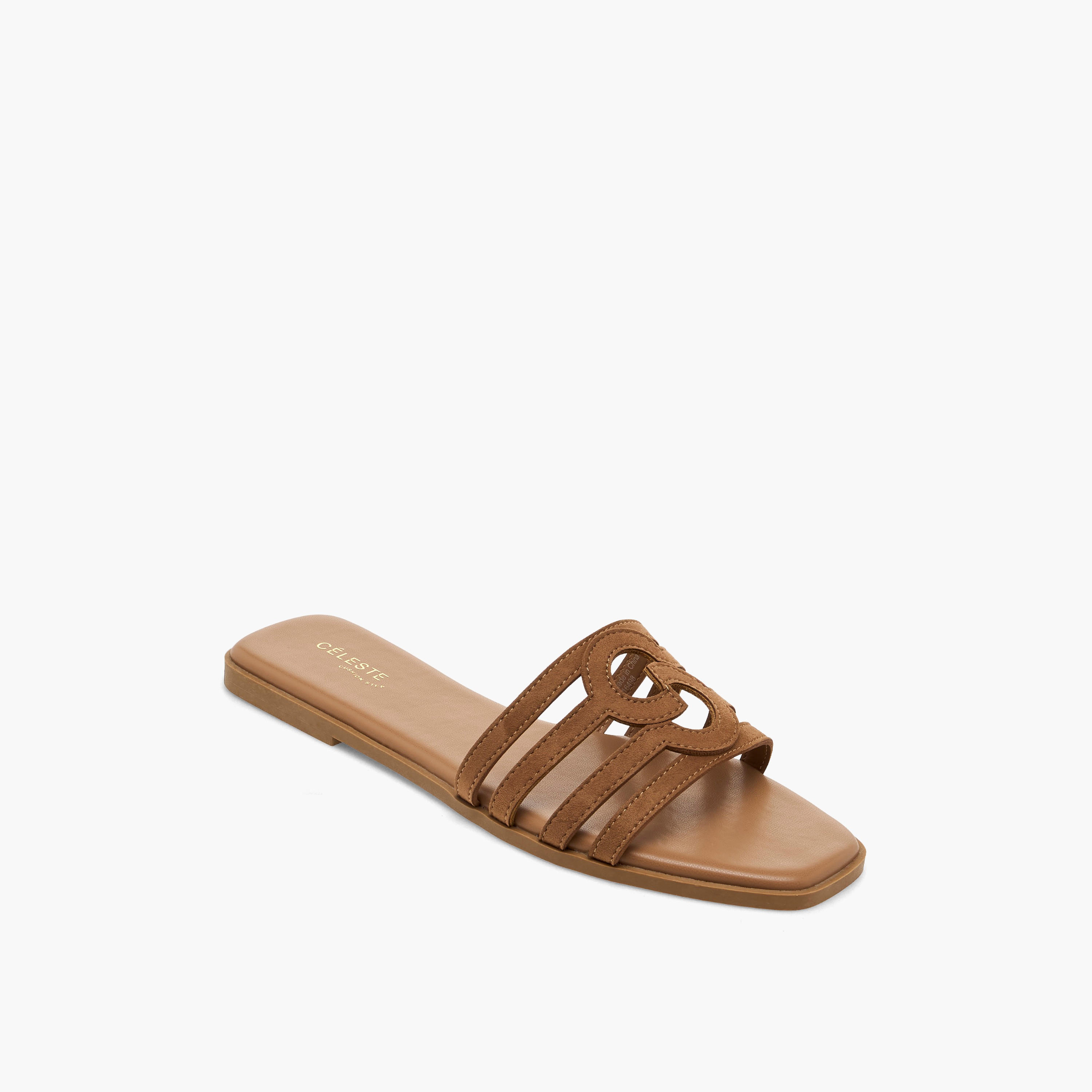 صندل جلد سويدي بأحزمة سهل الارتداء للنساء من سيليست-women-shoes-sandals-flats-image-2
