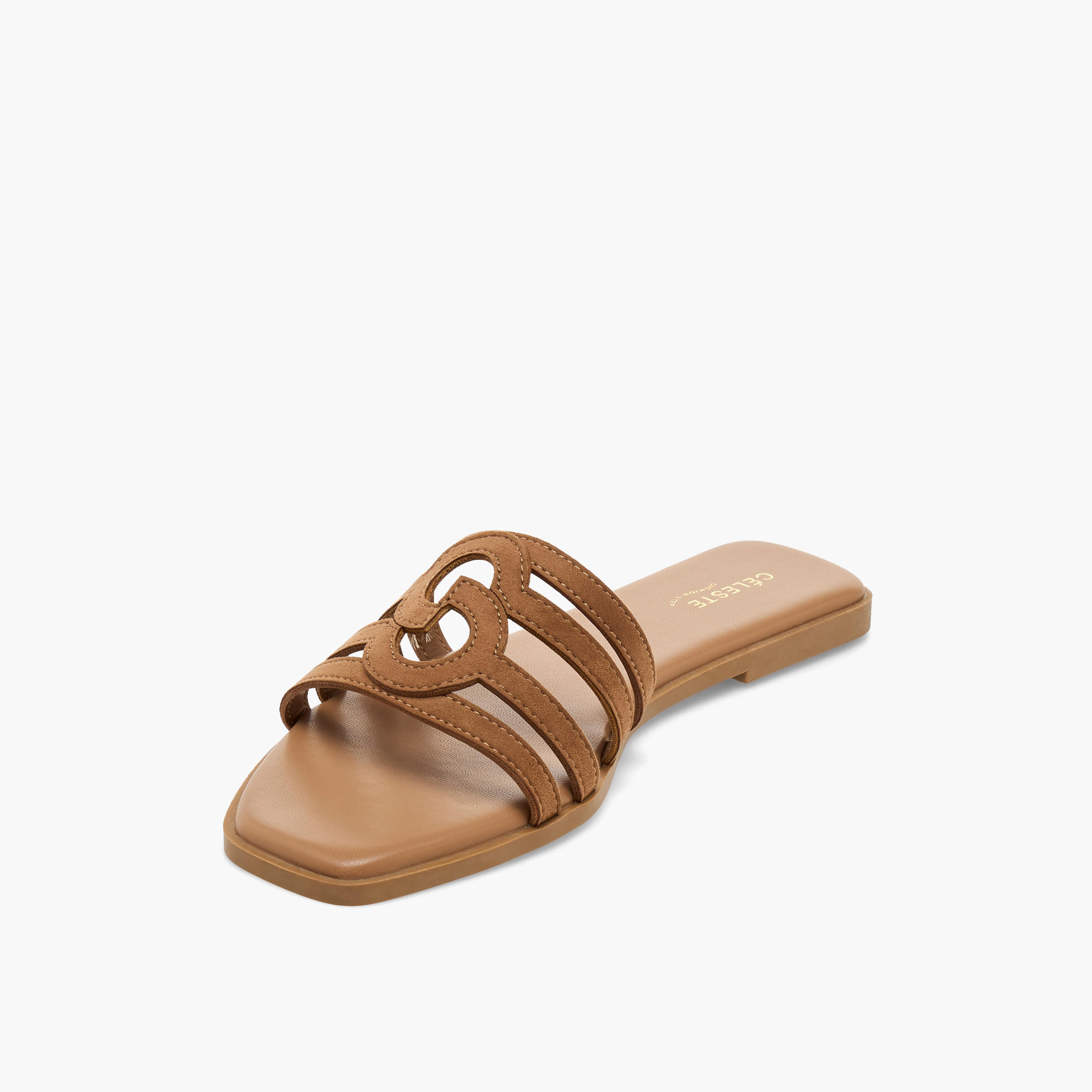 صندل جلد سويدي بأحزمة سهل الارتداء للنساء من سيليست-women-shoes-sandals-flats-image-4