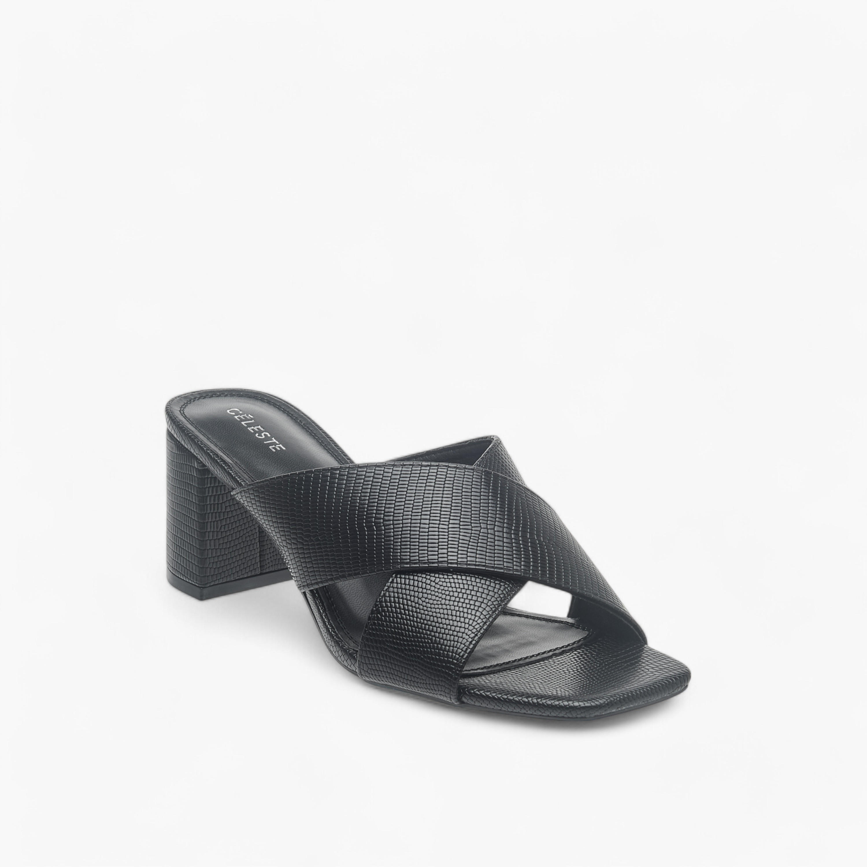 Celeste Women's Textured Cross-Strap Slip-On Sandals with Block Heels-women-shoes-sandals-heeled-image-2