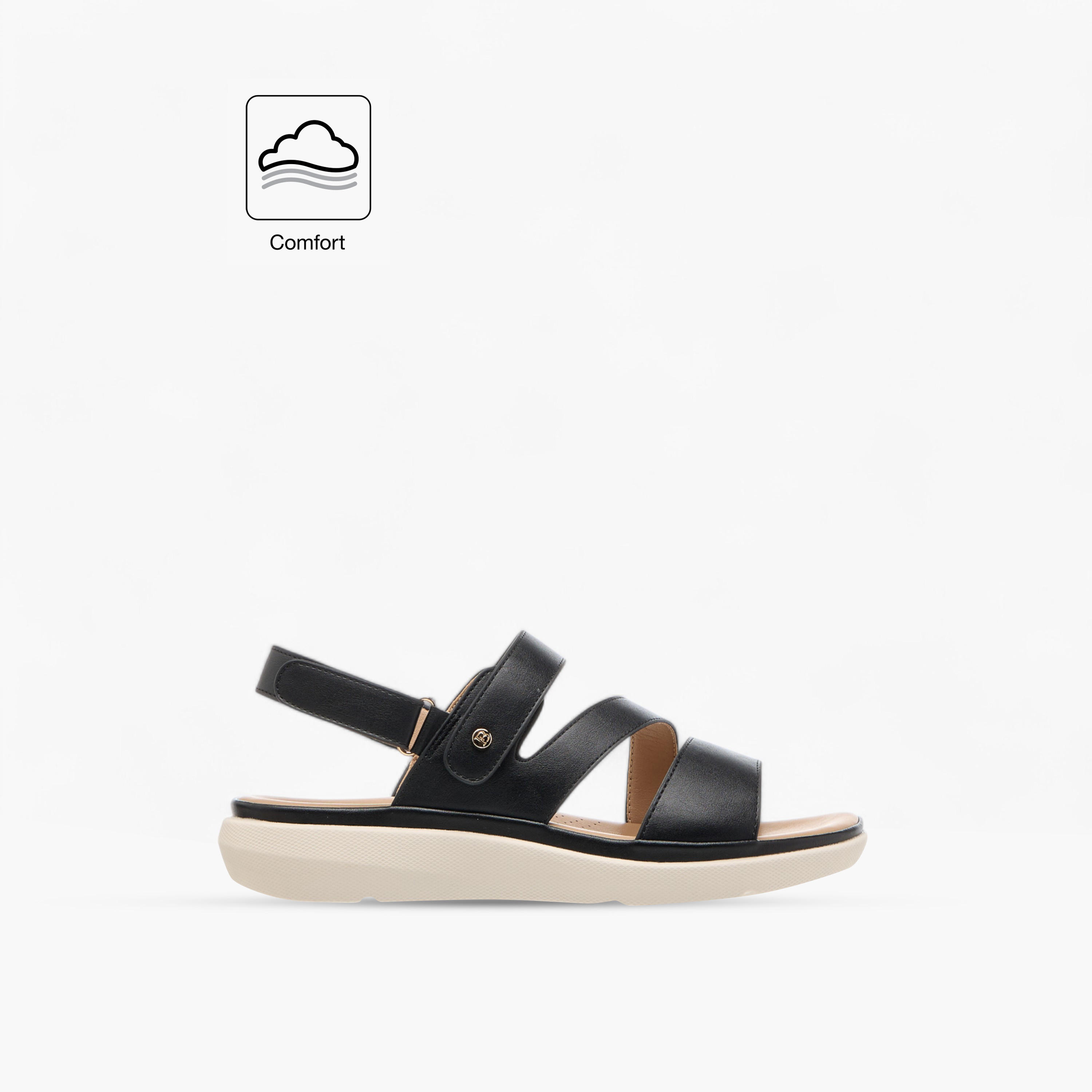Flora Bella Solid Comfort Sandals with Hook and Loop Closure-women-shoes-flats-sandals-image-2