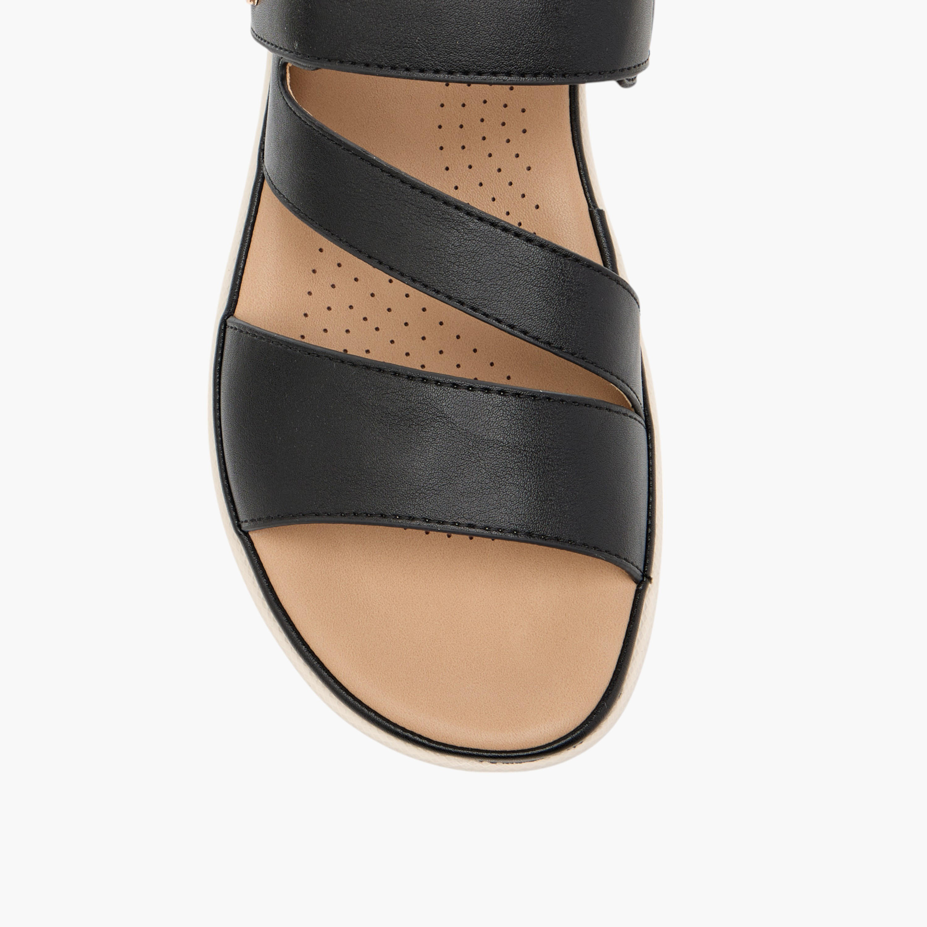 Flora Bella Solid Comfort Sandals with Hook and Loop Closure-women-shoes-flats-sandals-image-3