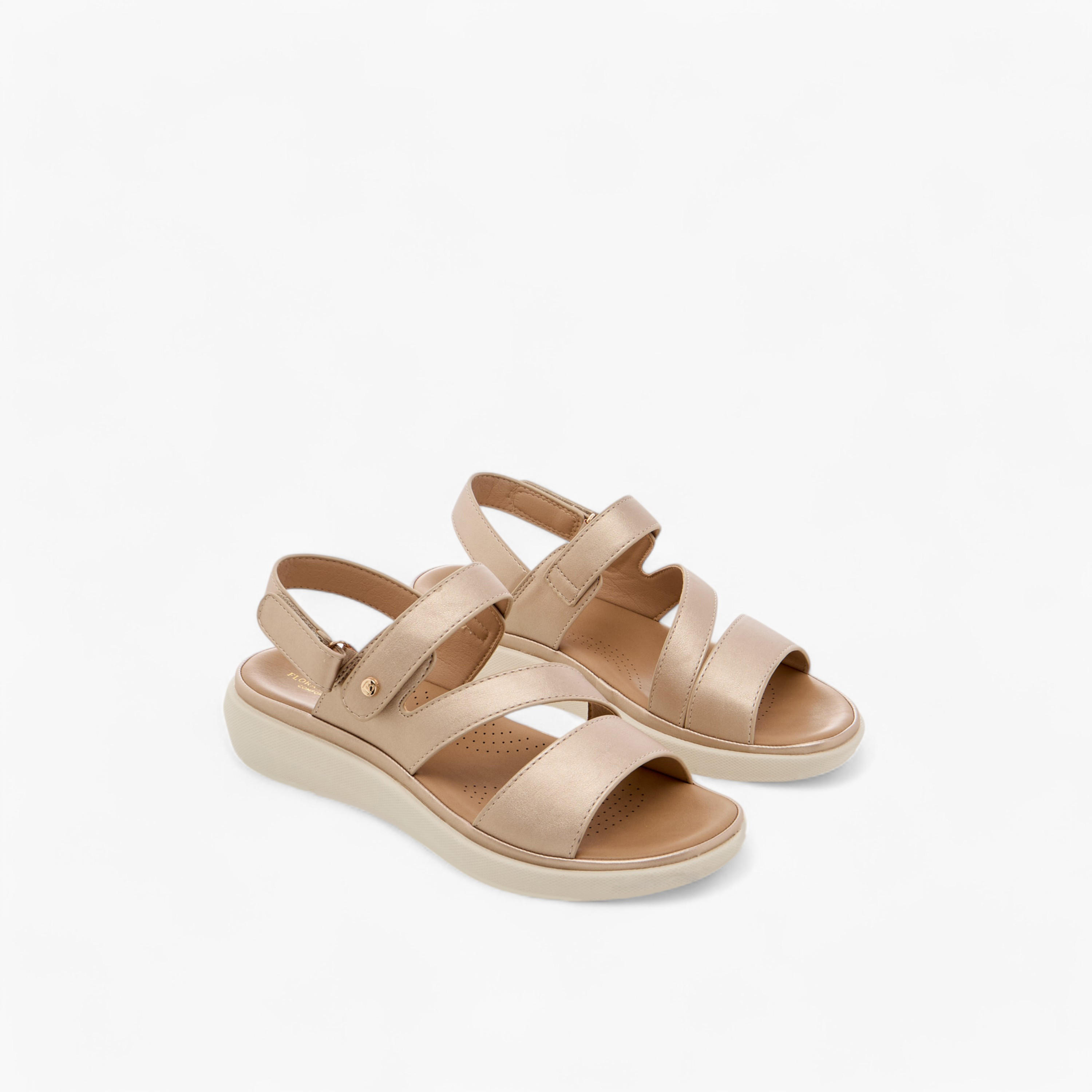 صندل مريح سادة بشريط إغلاق لاصق من فلورا بيلا-women-shoes-flats-sandals-image-1